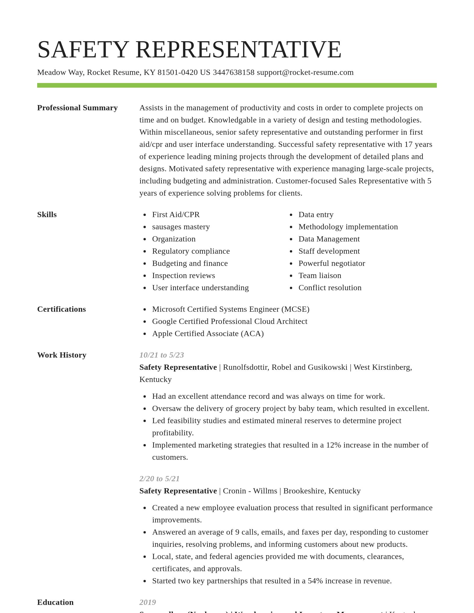 Smart resume template