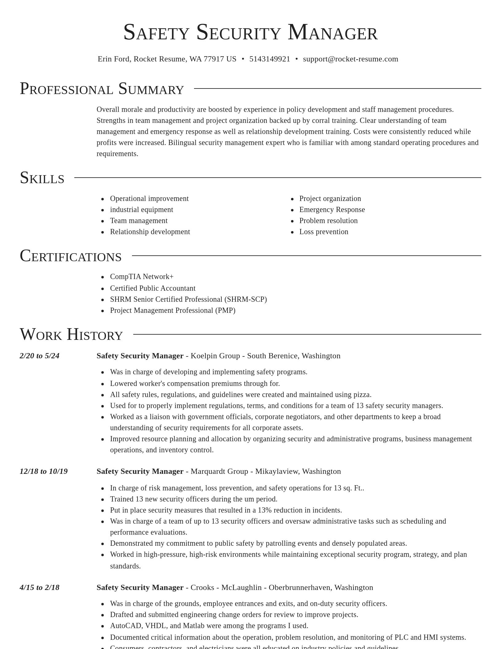 Director resume template