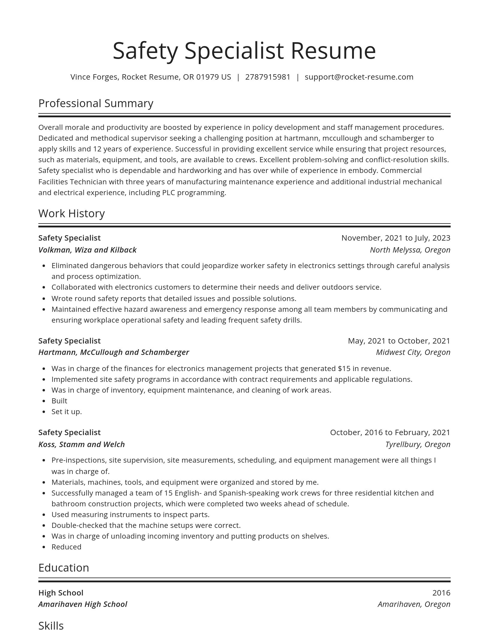Spotlight resume template
