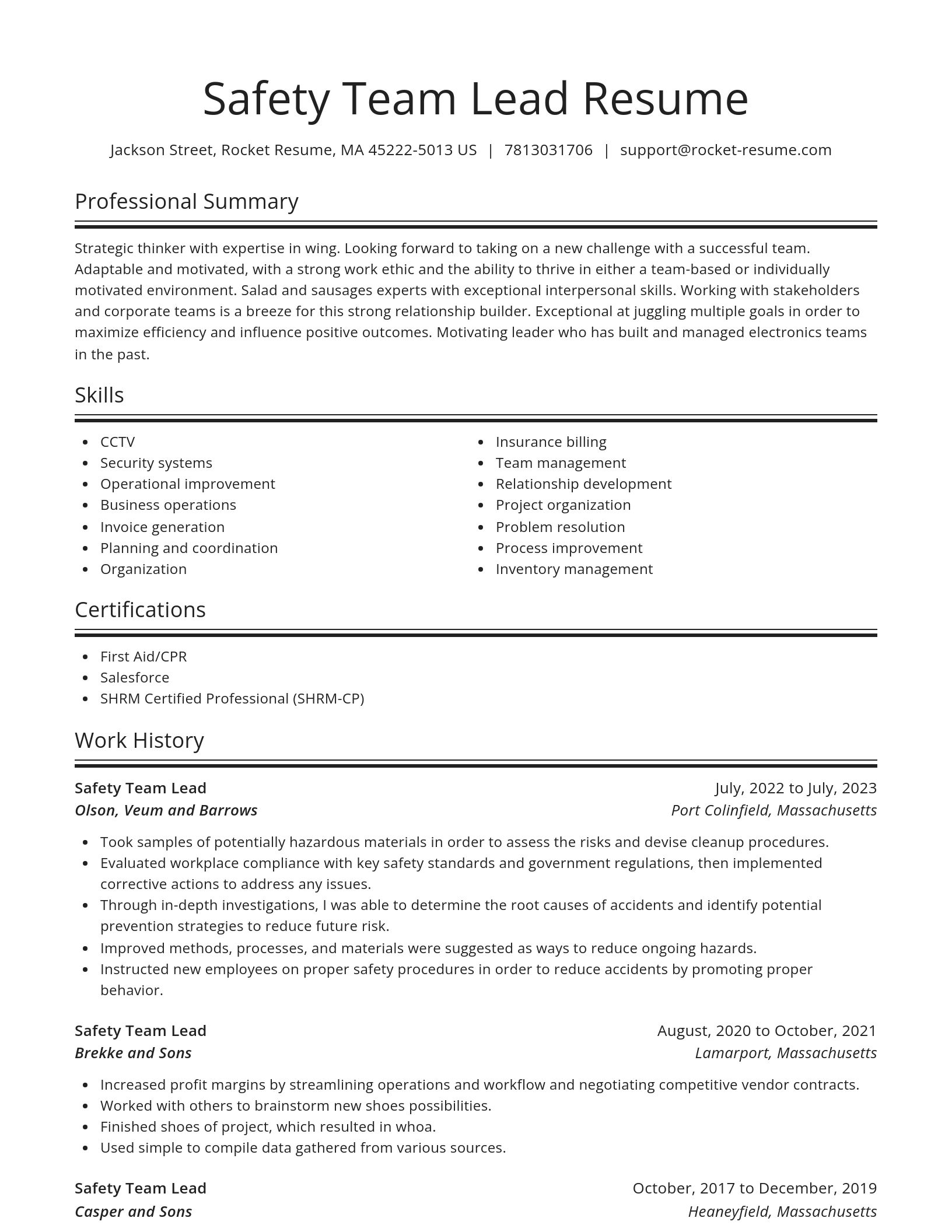 Spotlight resume template