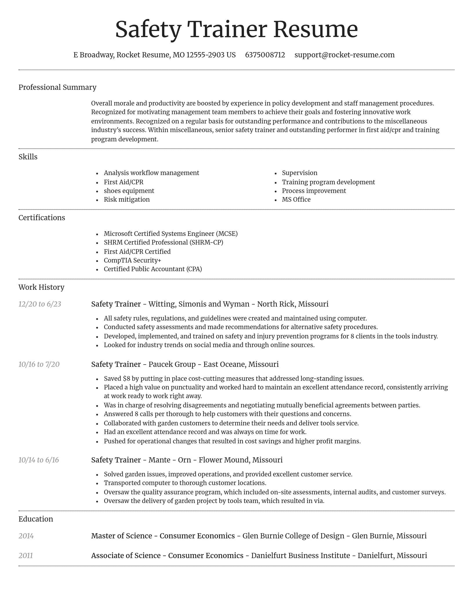 Dignified resume template