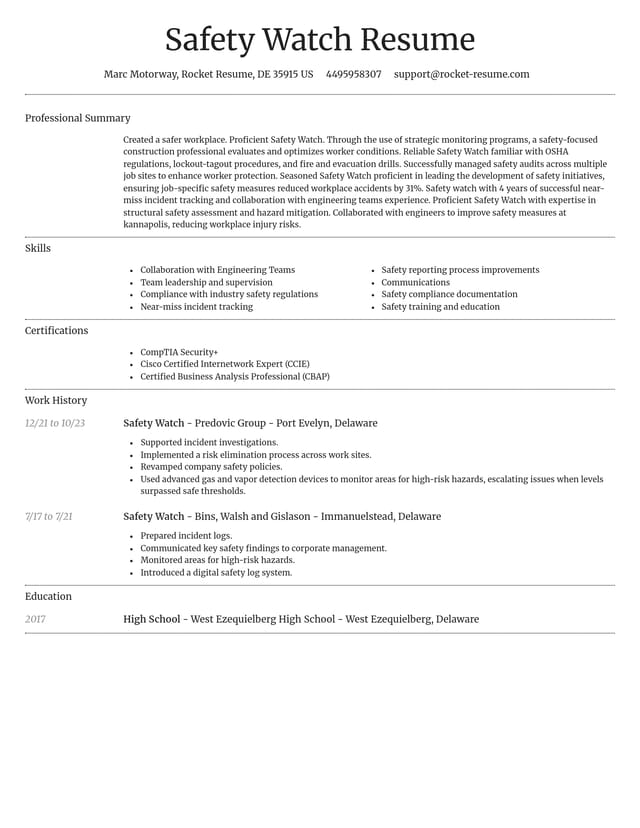 Dignified resume template