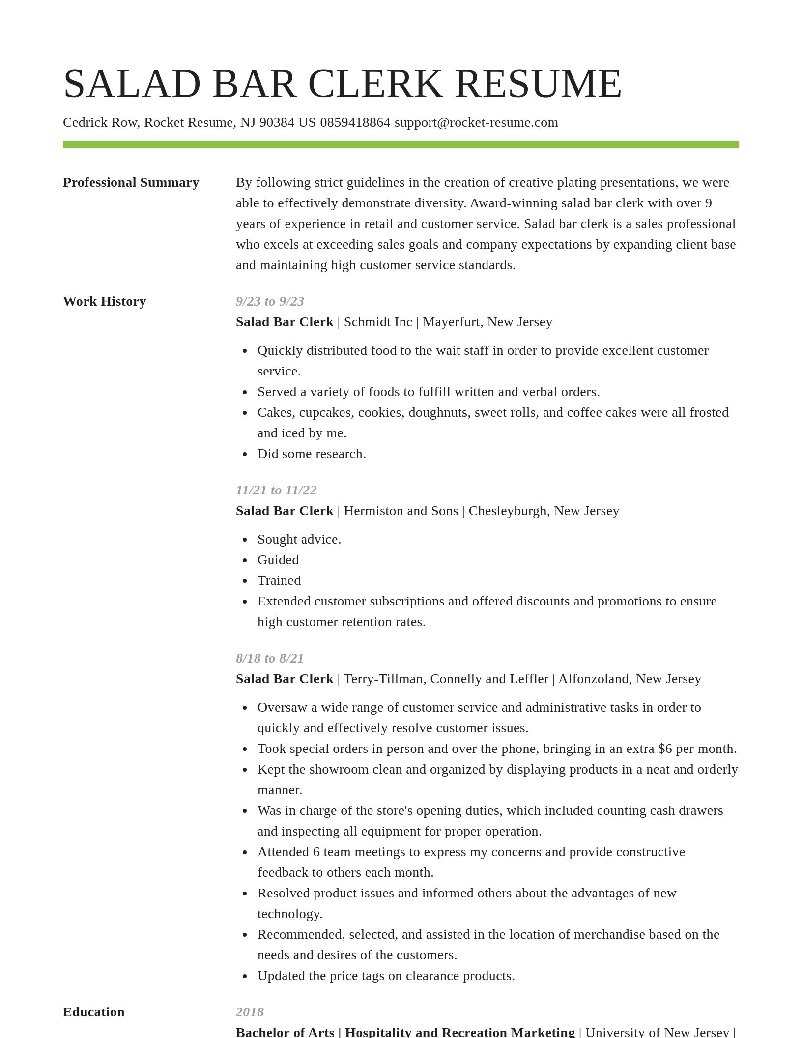 Smart resume template