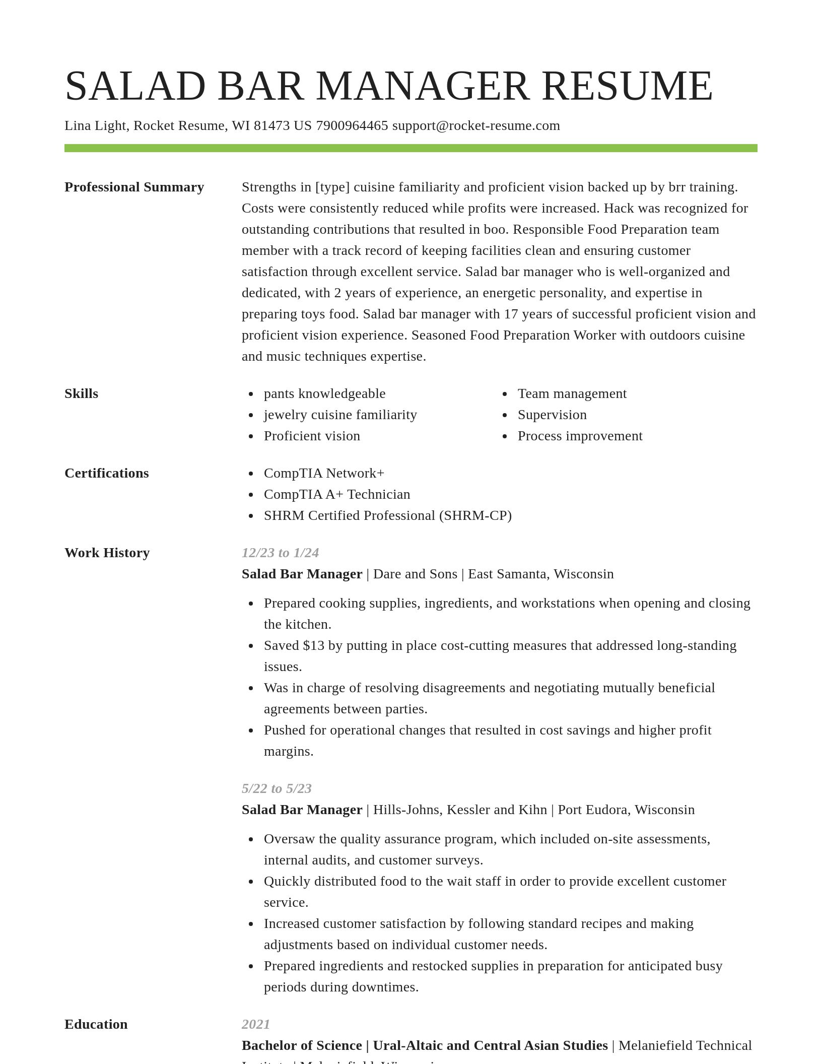 Smart resume template