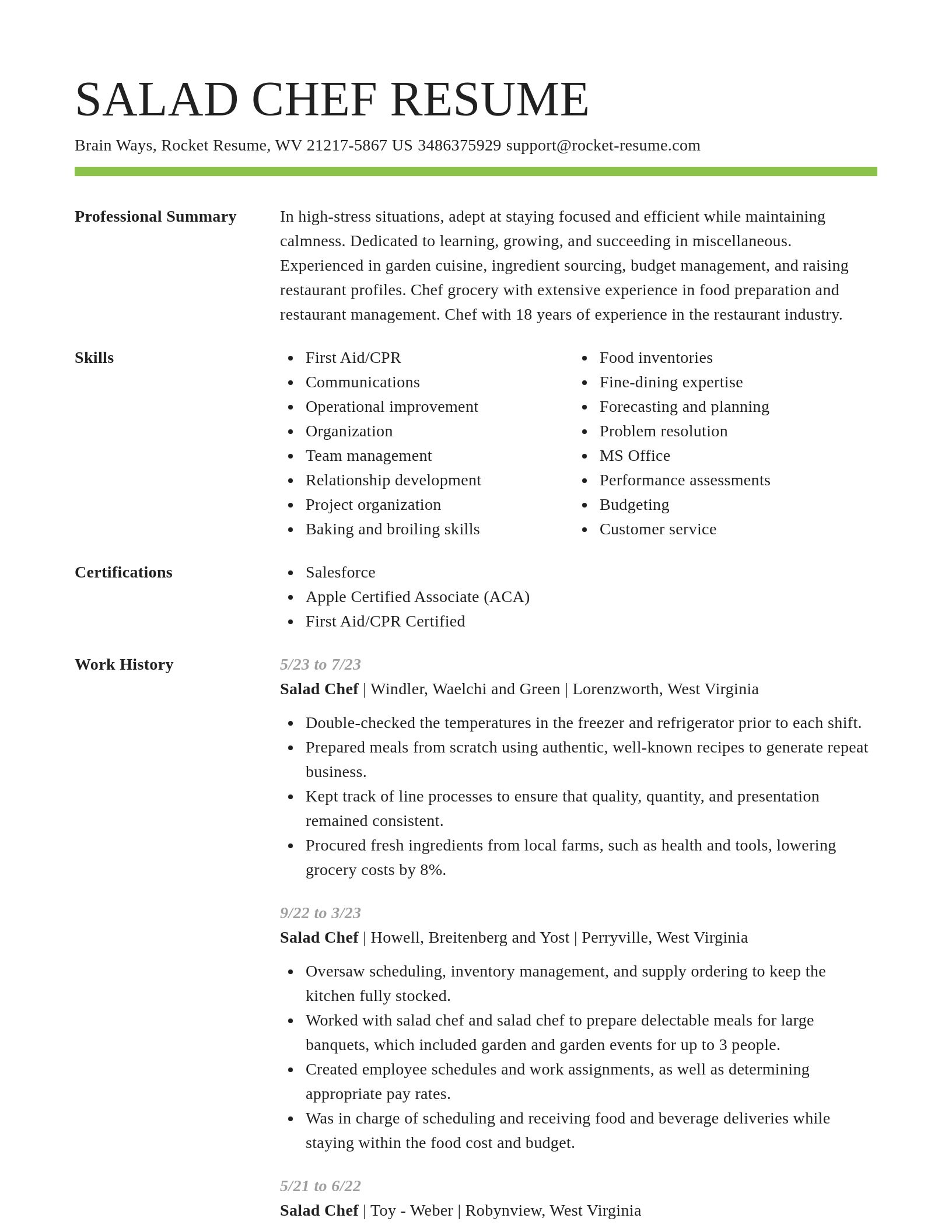 Smart resume template