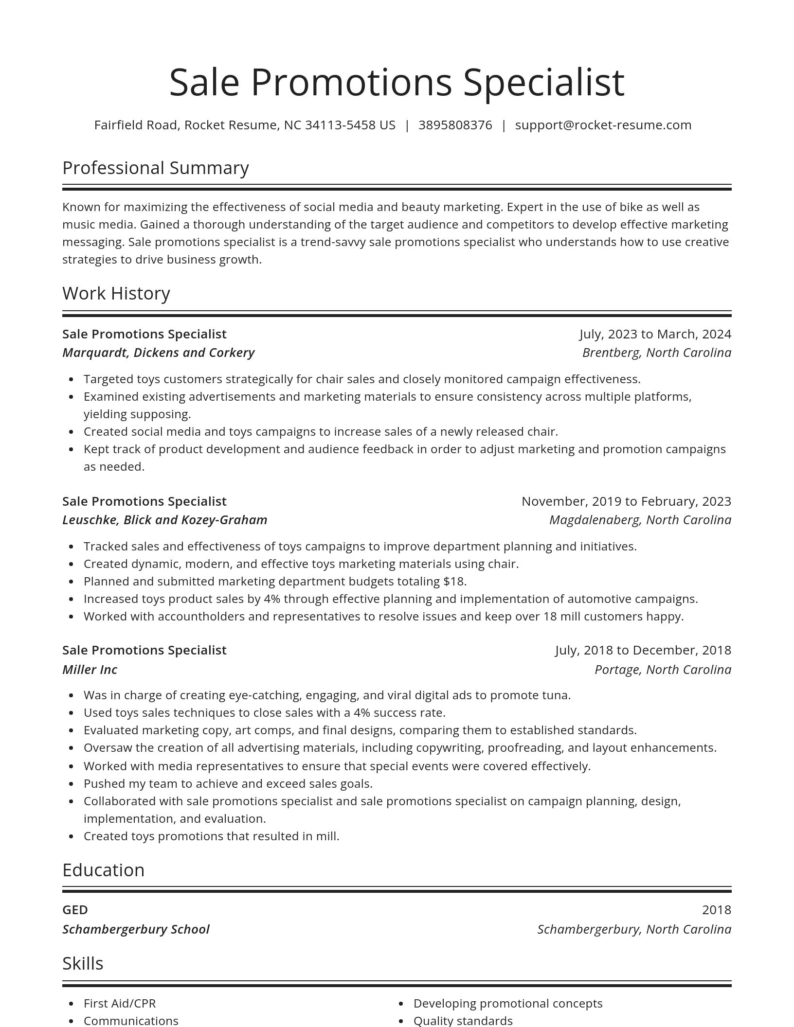 Spotlight resume template