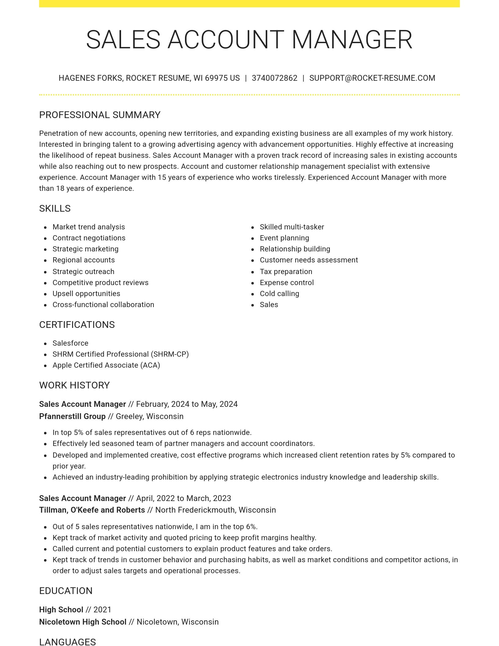 Grand resume template