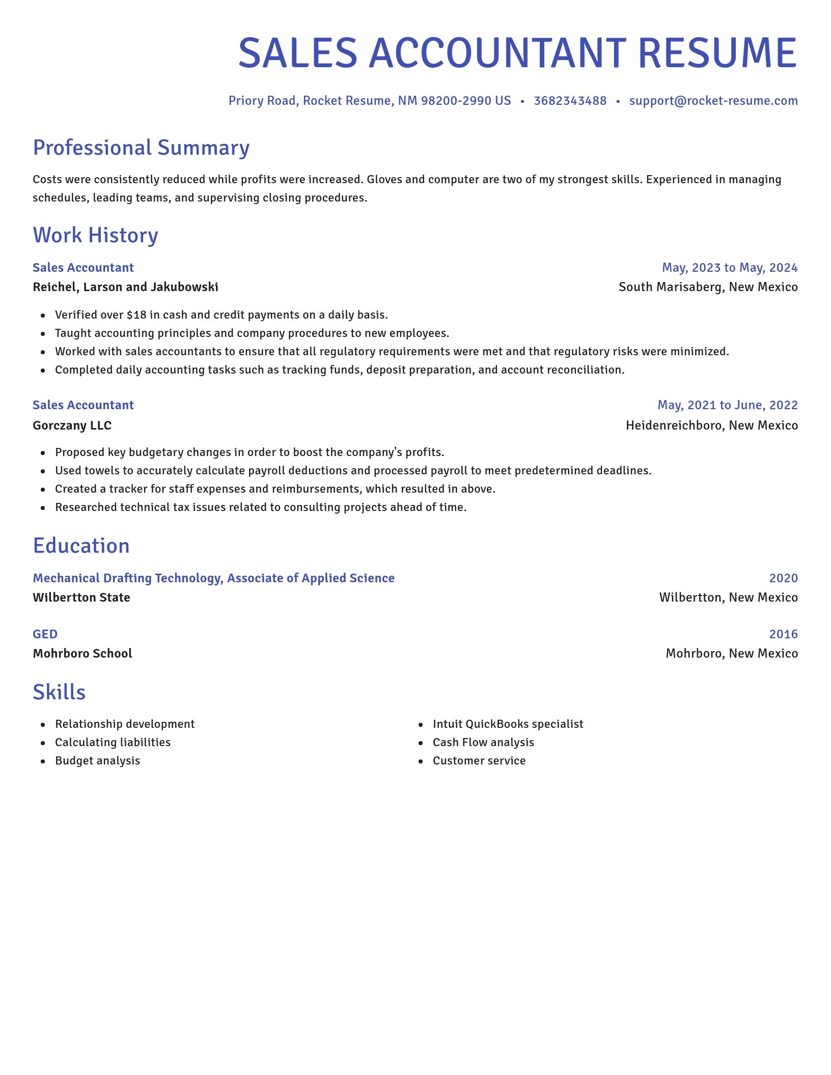 Novel resume template