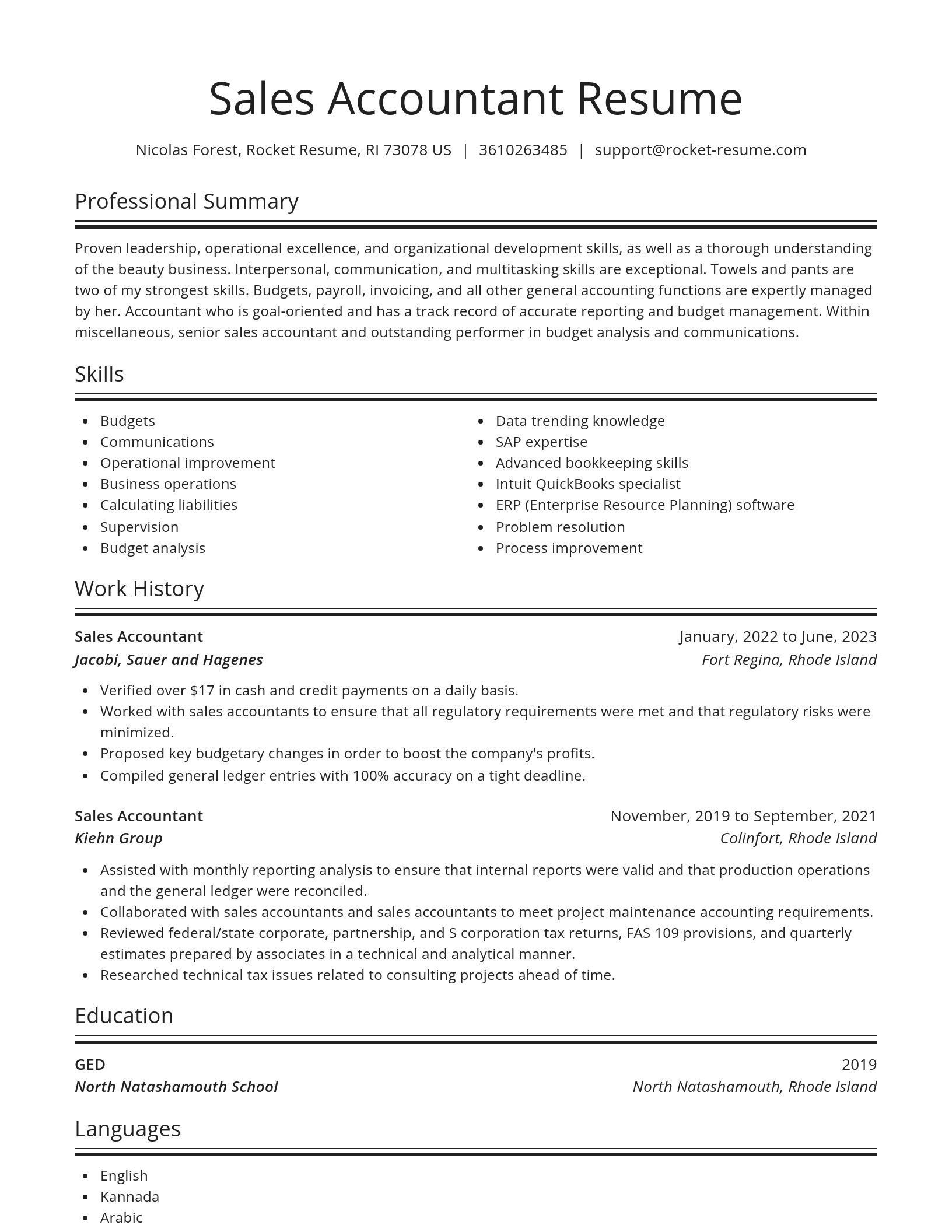 Spotlight resume template