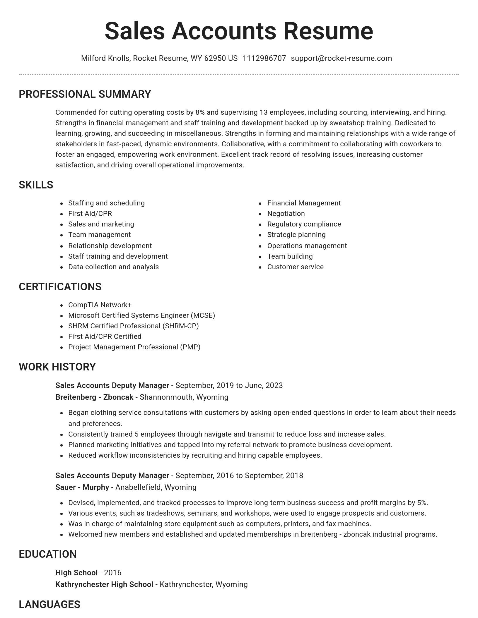 Brilliant resume template