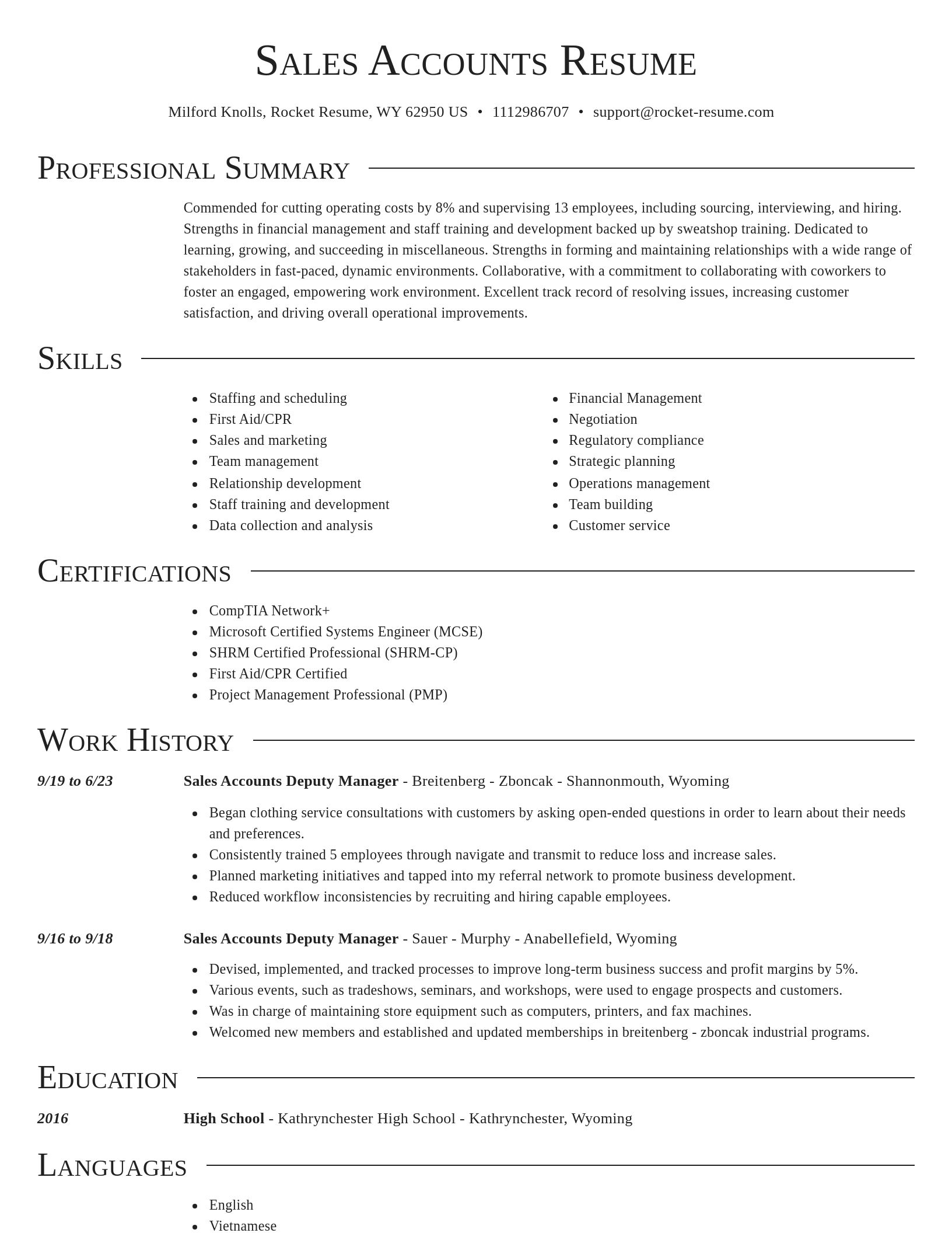 Director resume template