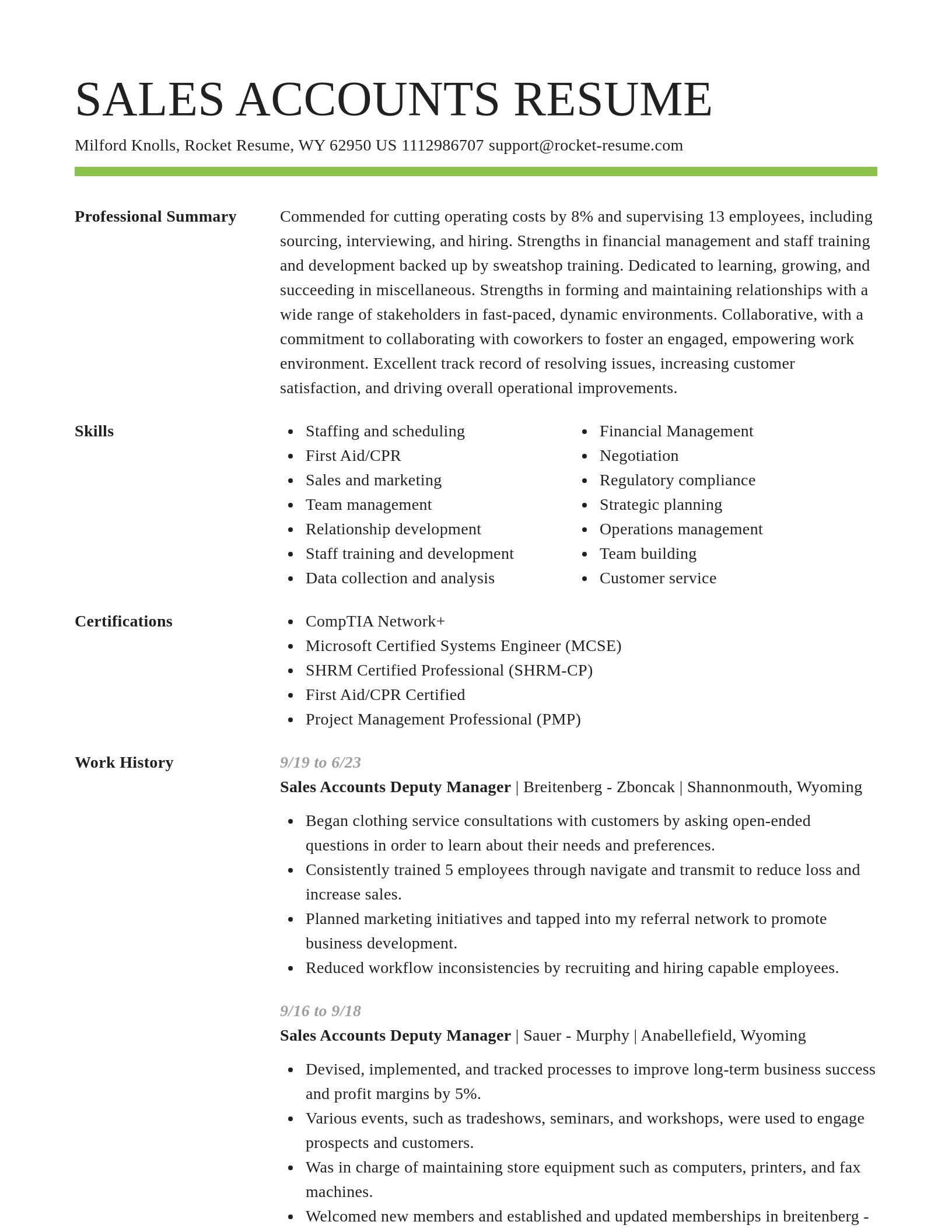 Smart resume template