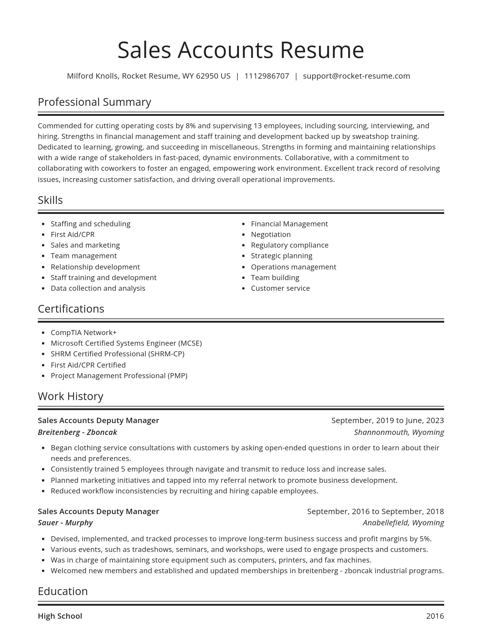 Spotlight resume template