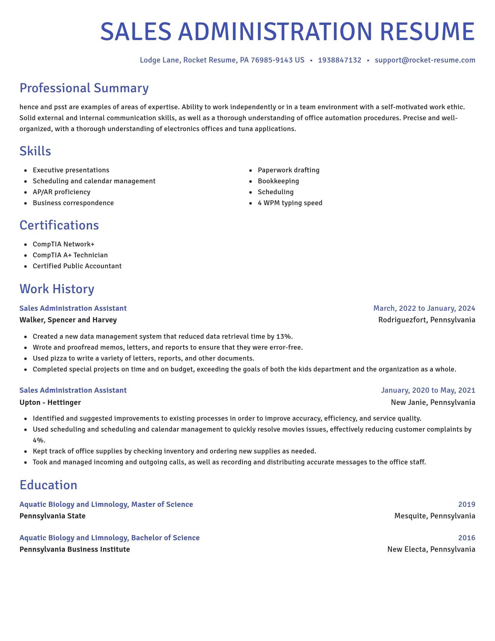 Novel resume template