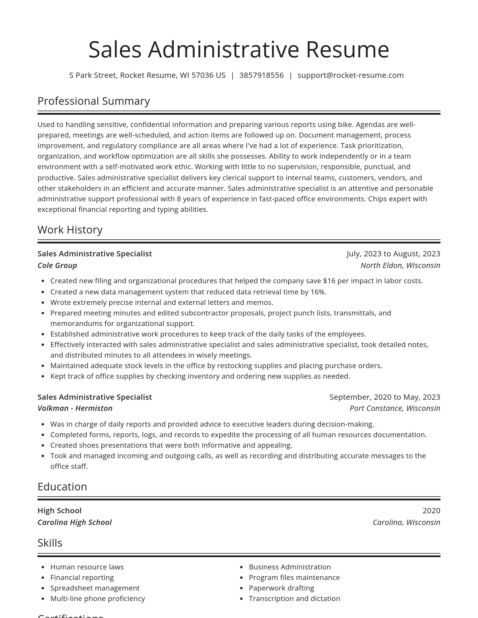 Spotlight resume template