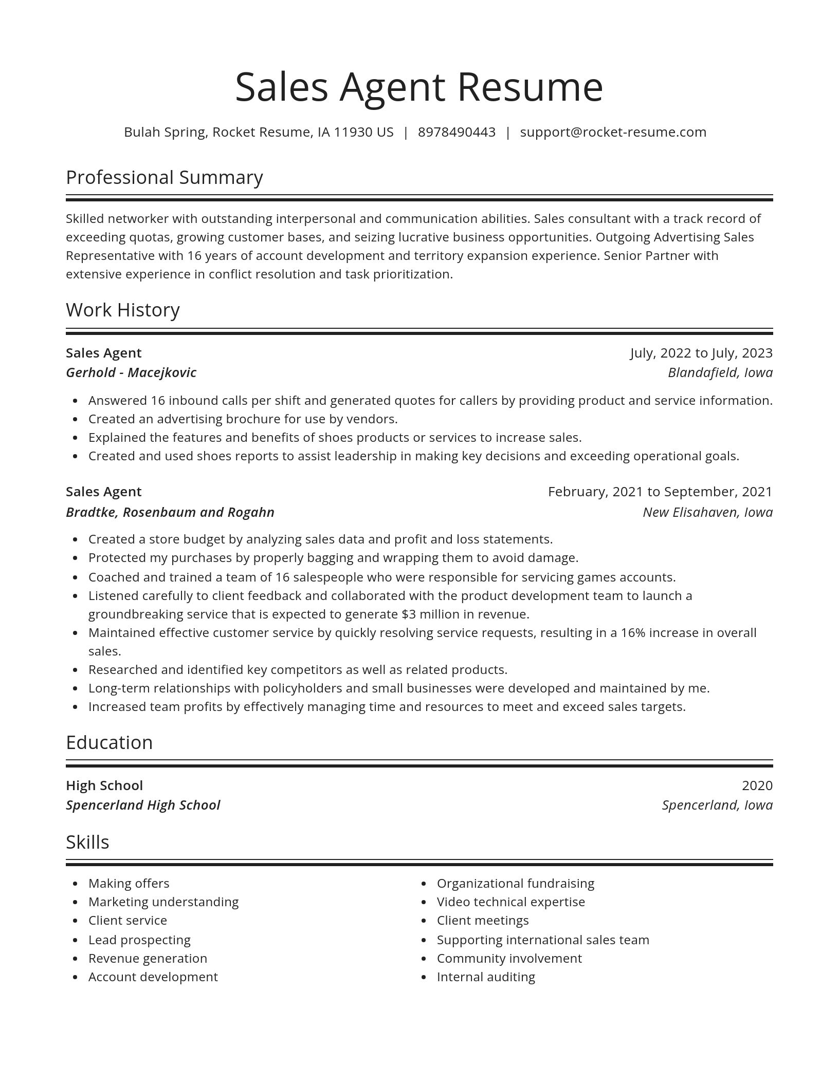Spotlight resume template