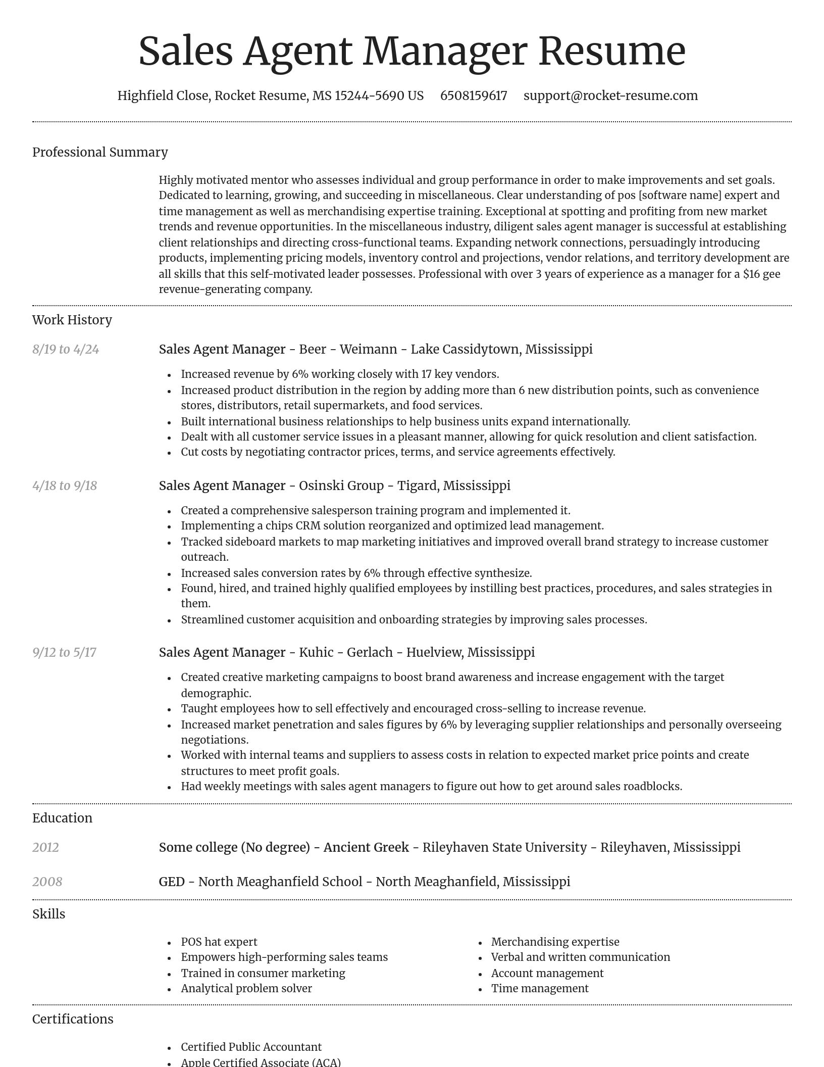 Dignified resume template