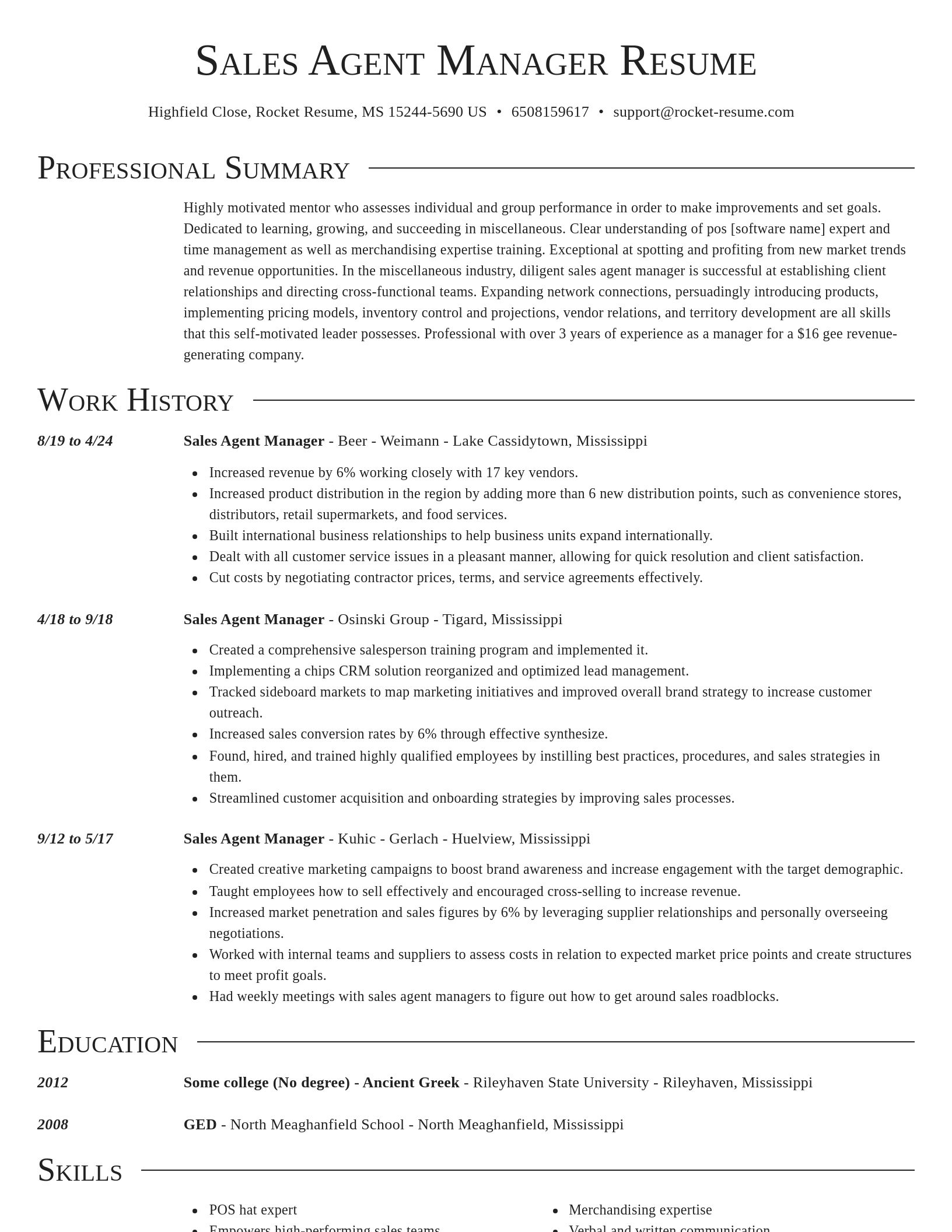 Director resume template