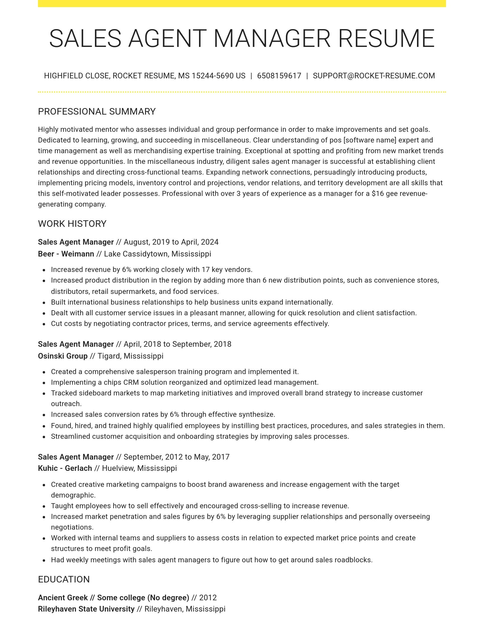 Grand resume template