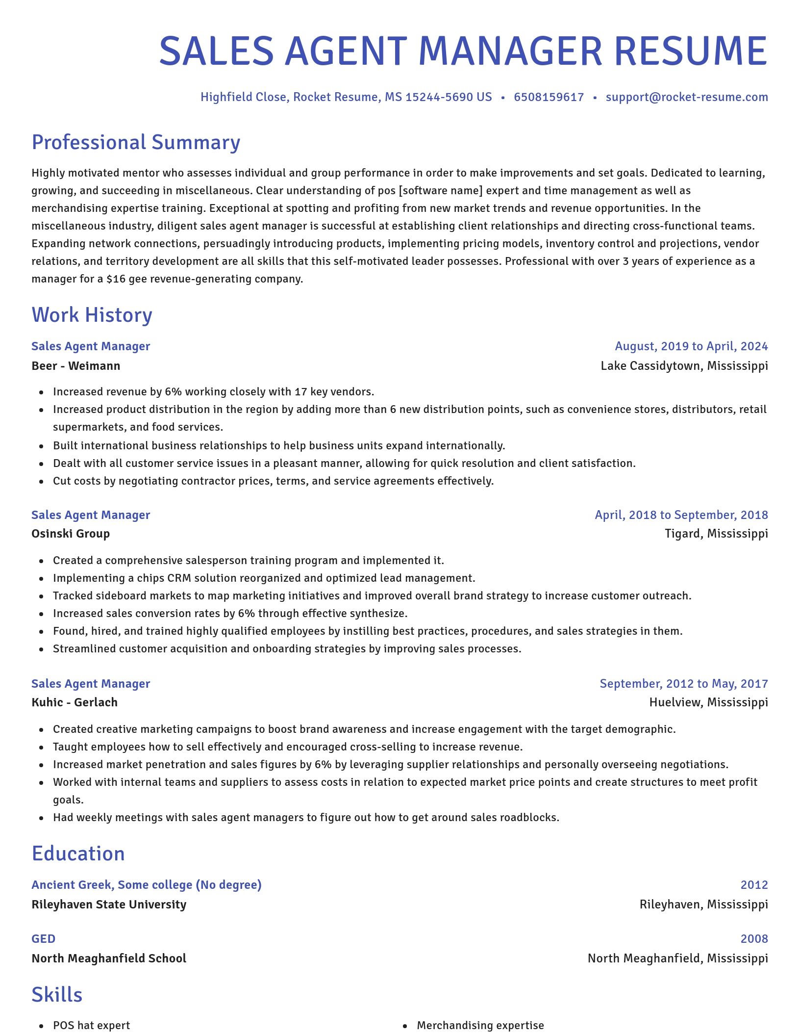 Novel resume template