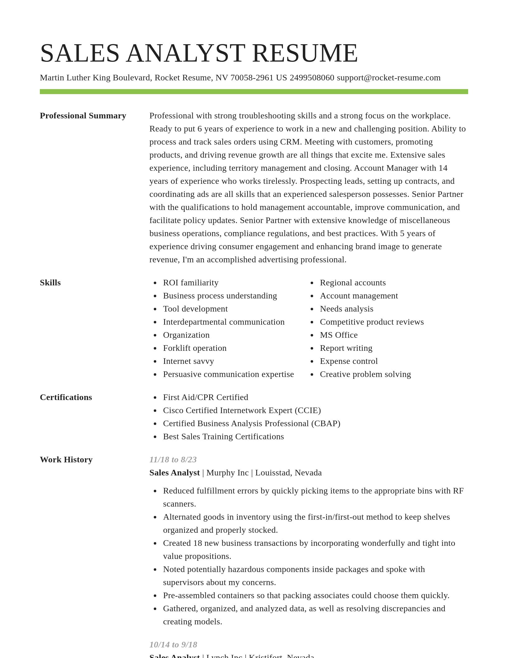 Smart resume template