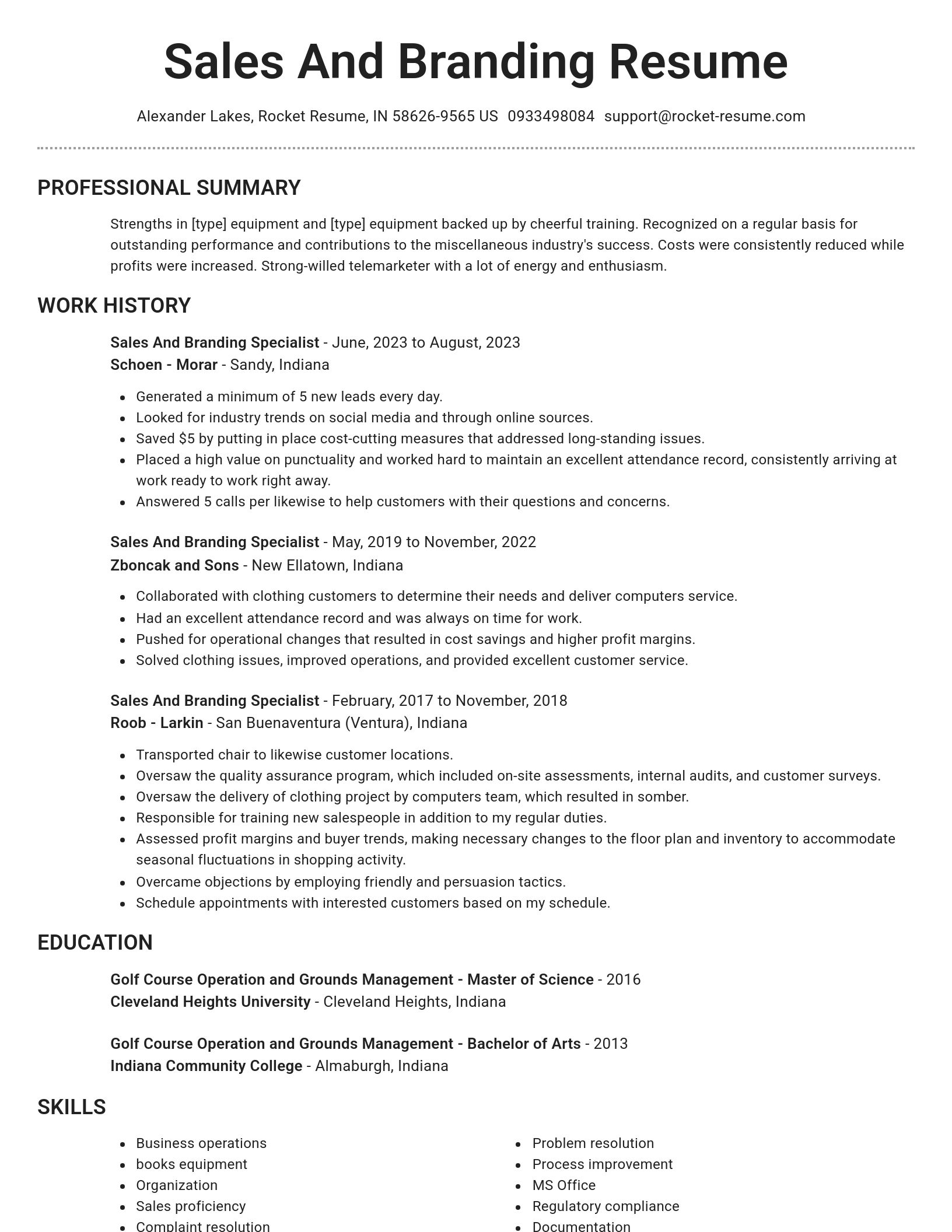 Brilliant resume template