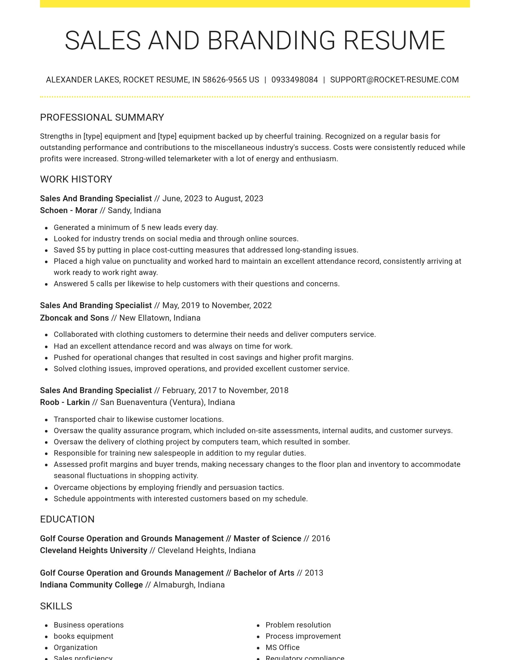 Grand resume template