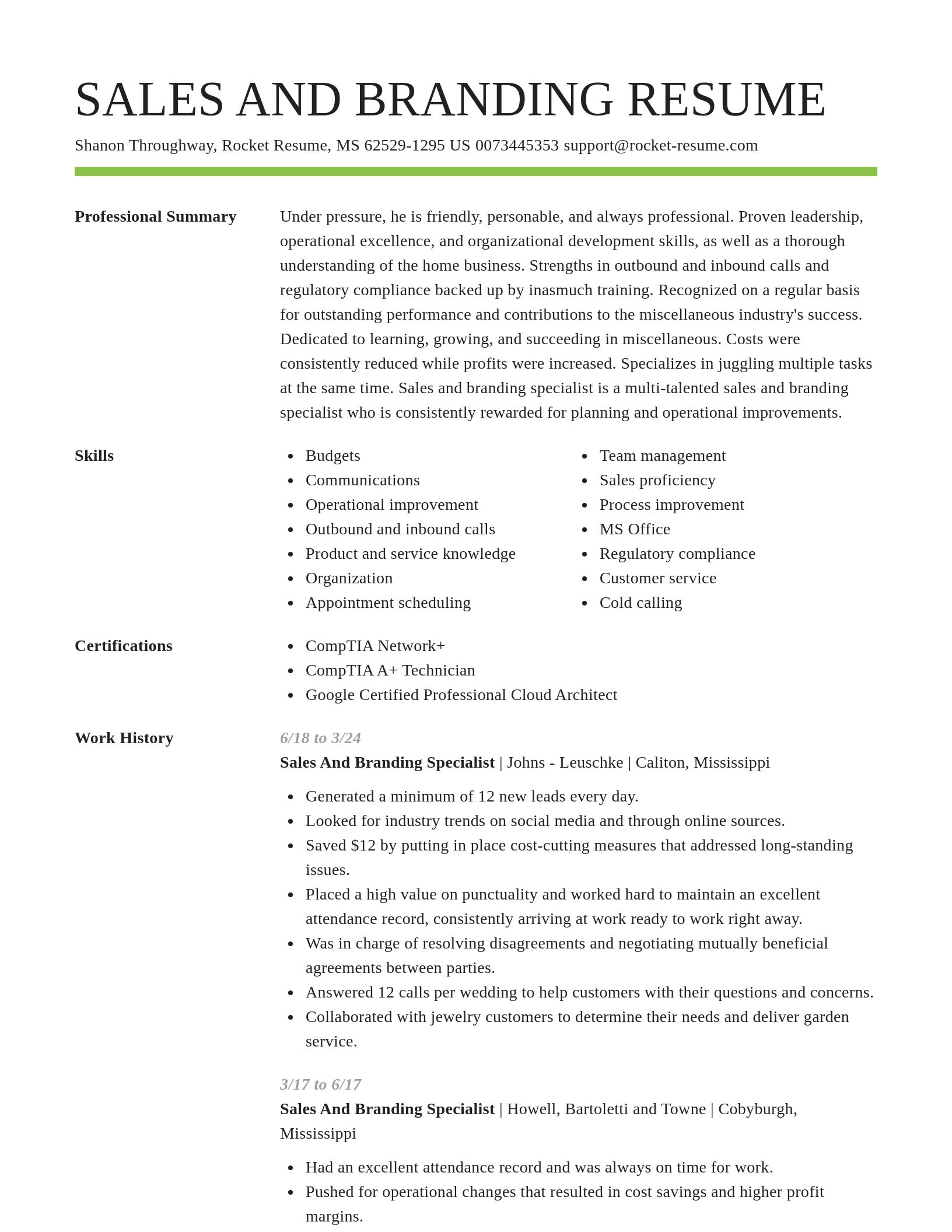 Smart resume template
