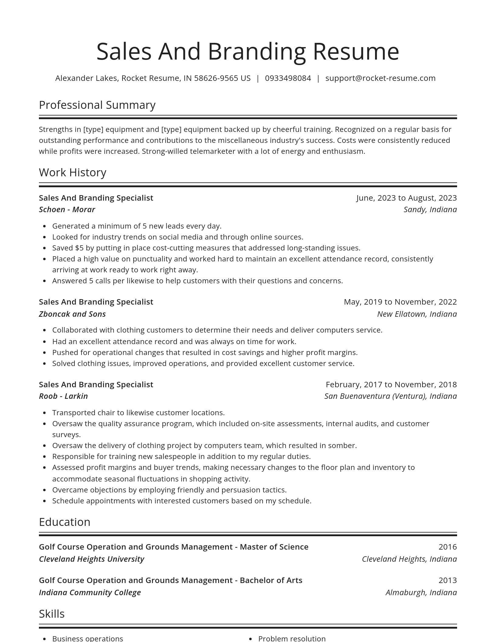 Spotlight resume template