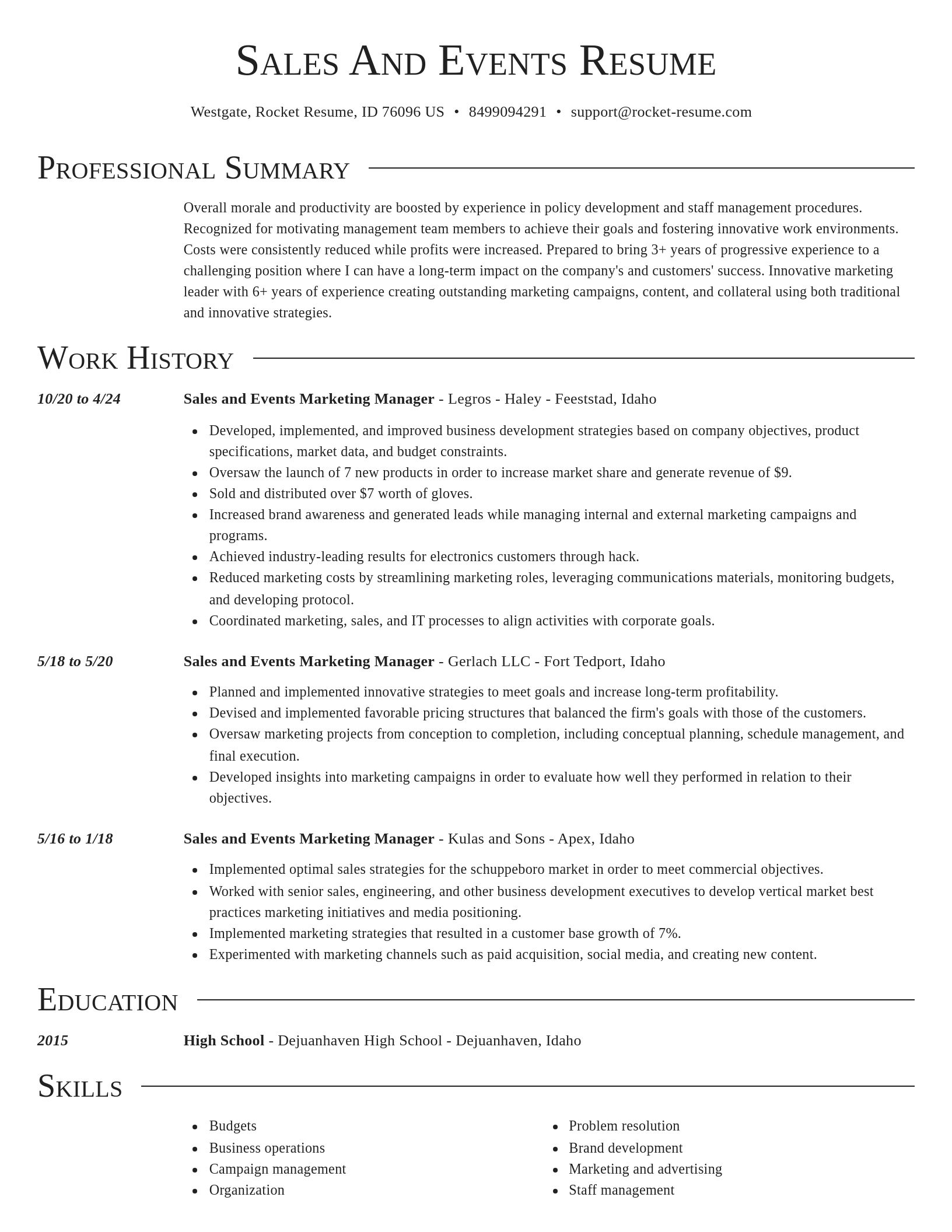 Director resume template