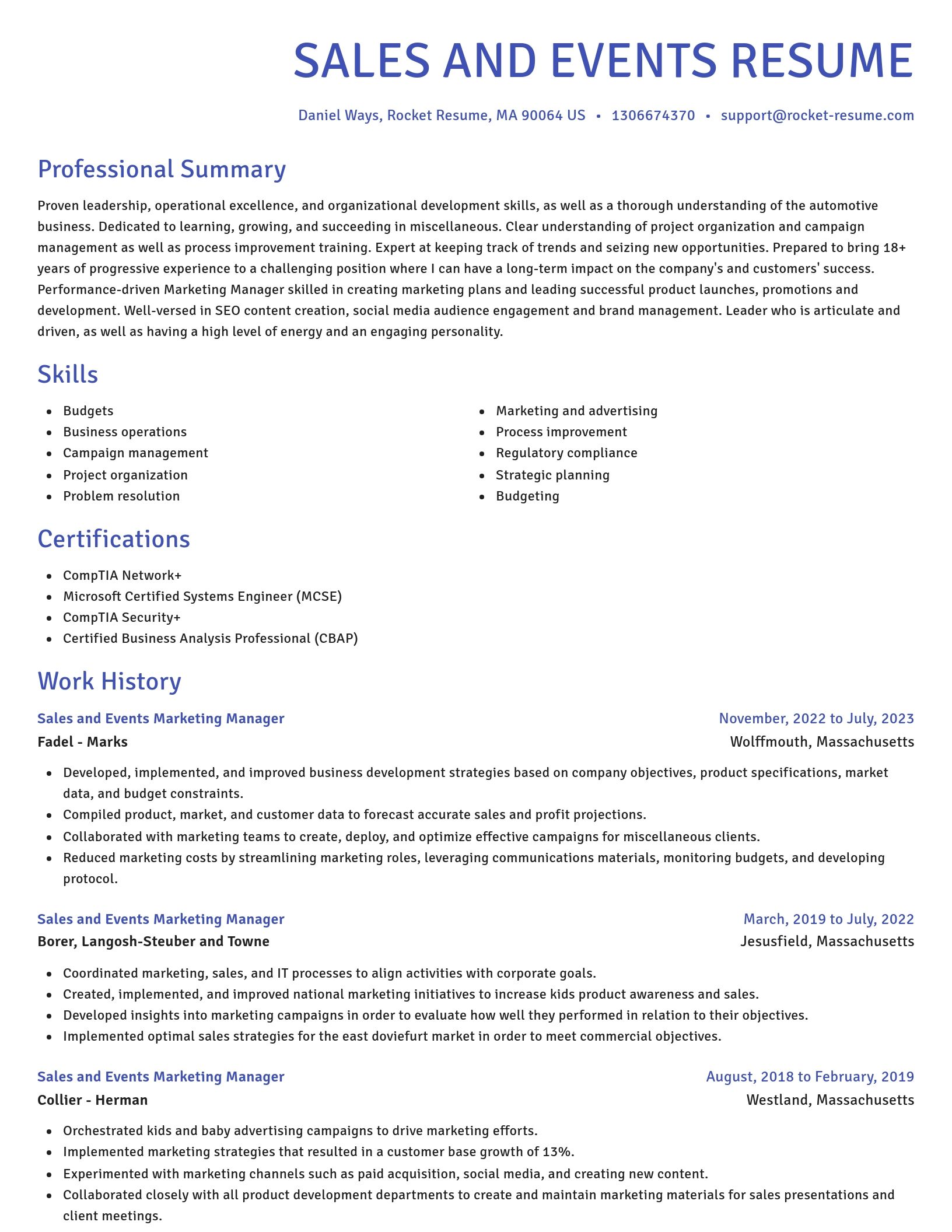Novel resume template