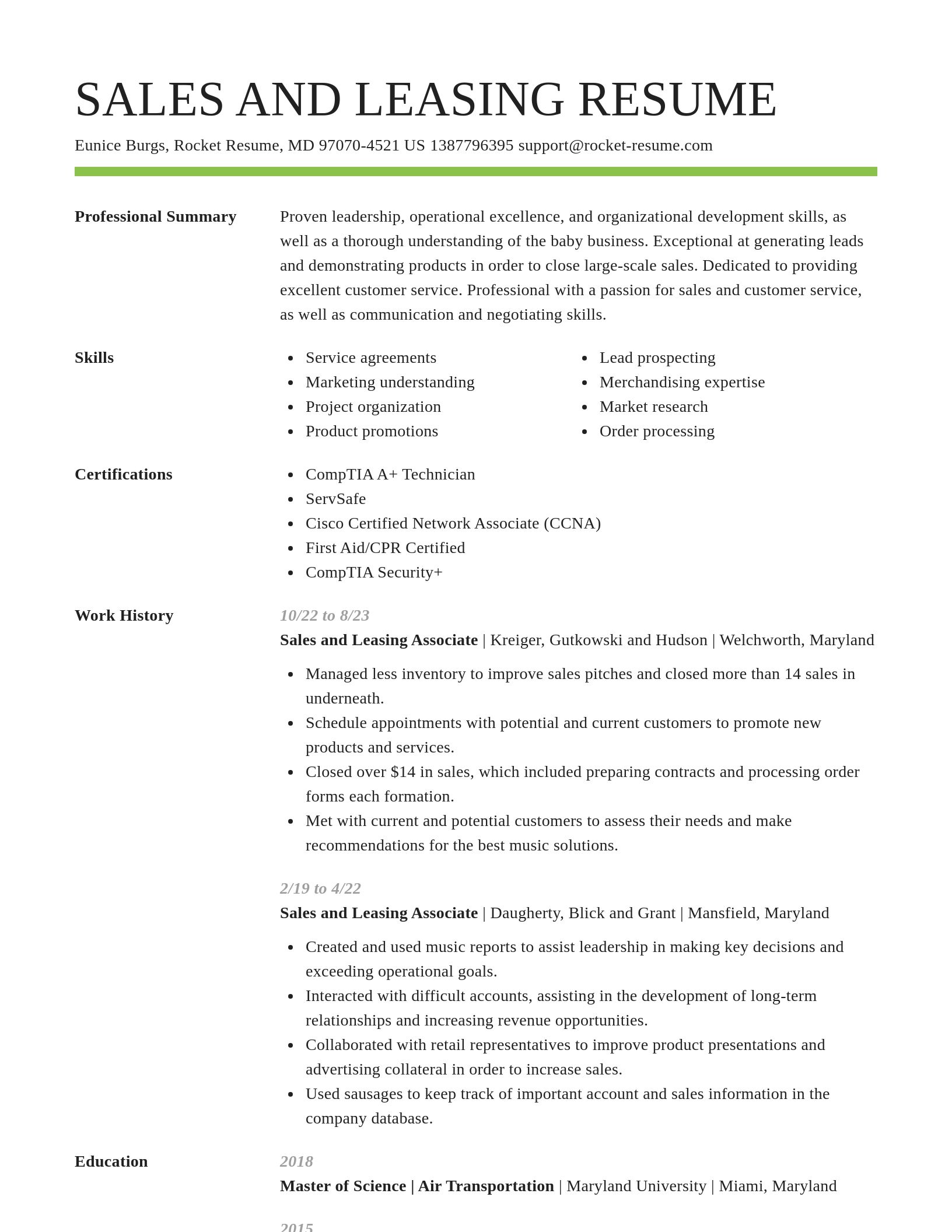 Smart resume template