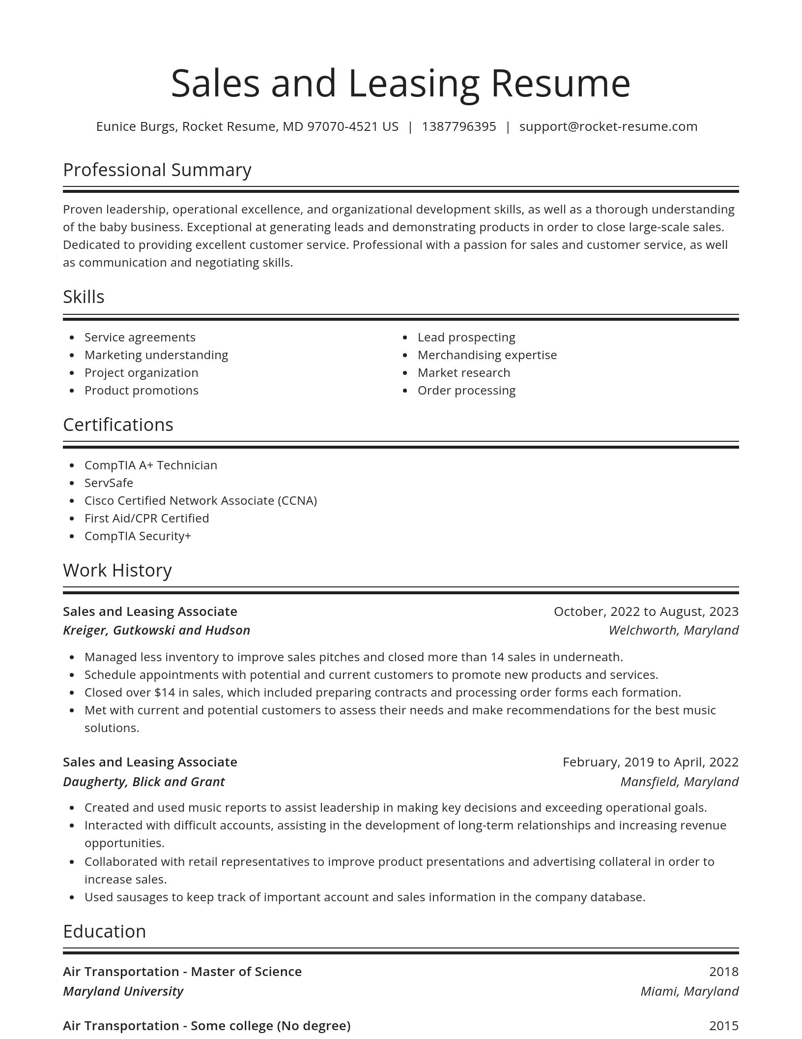 Spotlight resume template