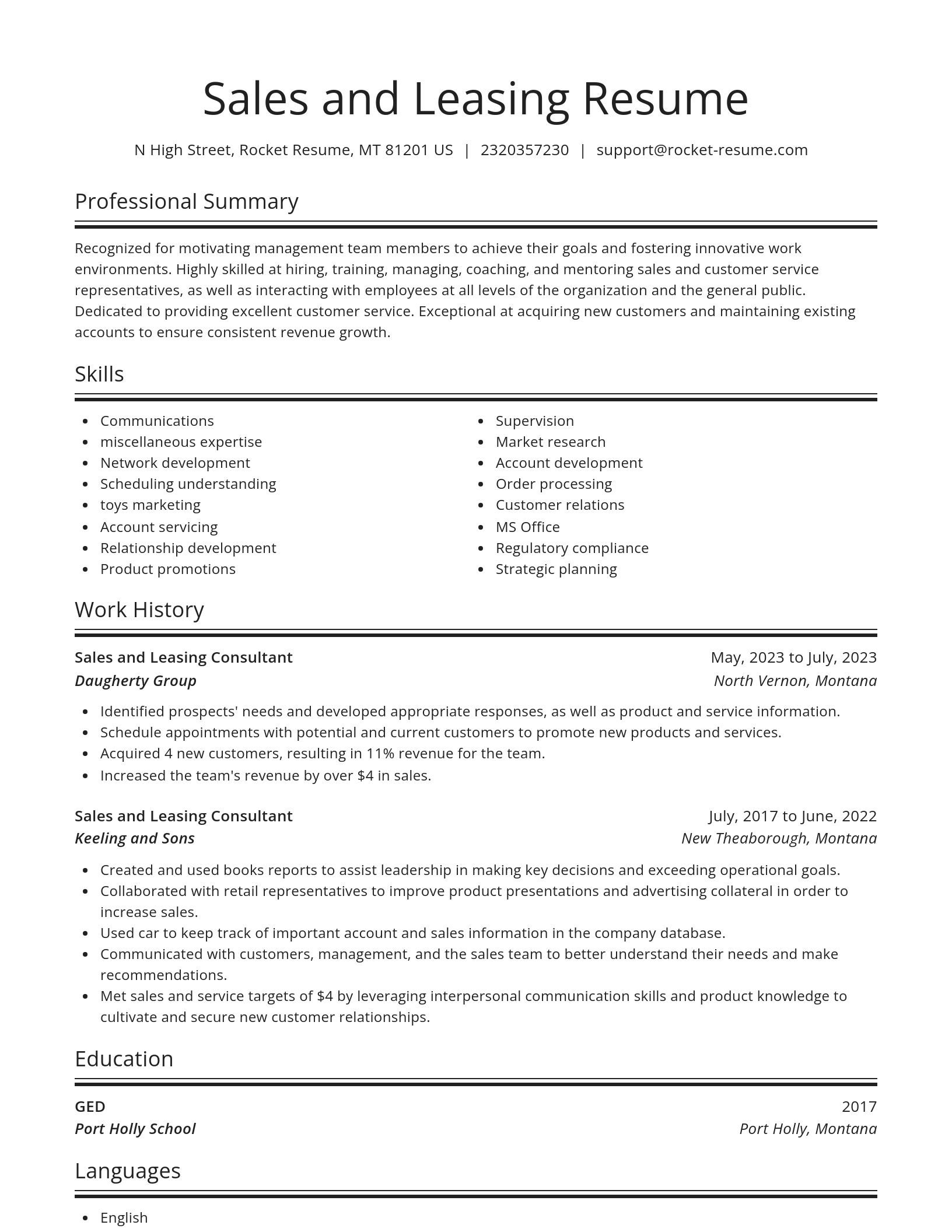 Spotlight resume template