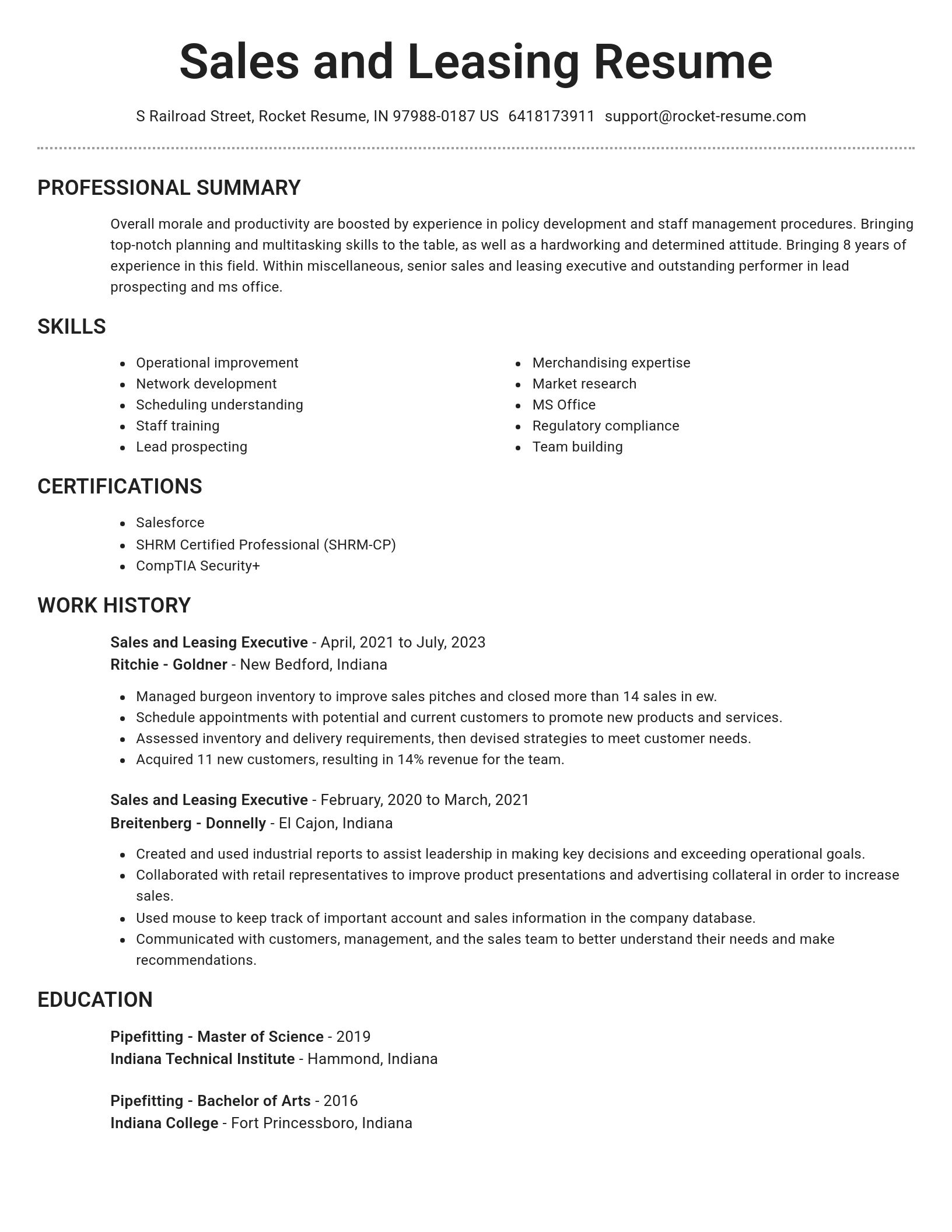 Brilliant resume template