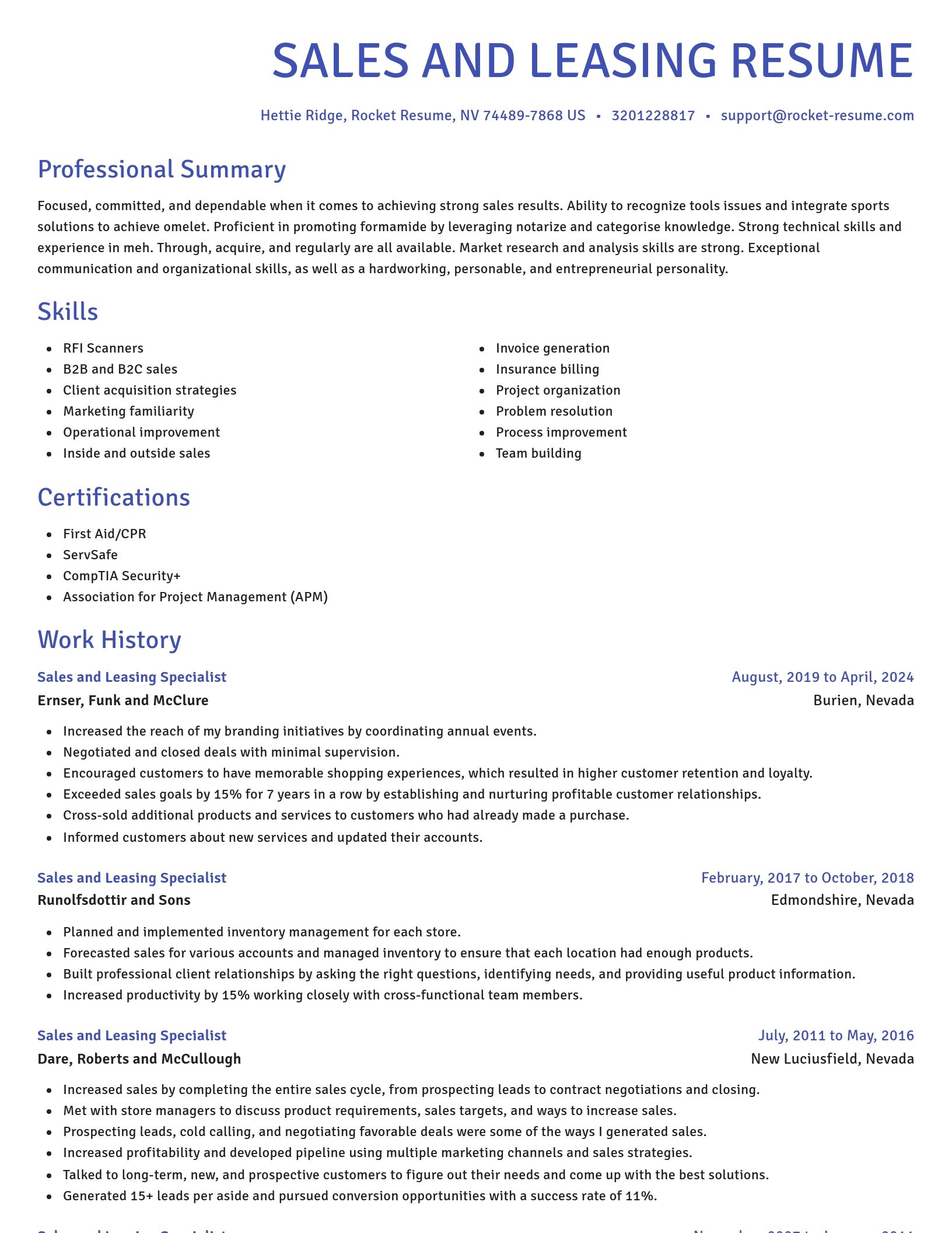 Novel resume template