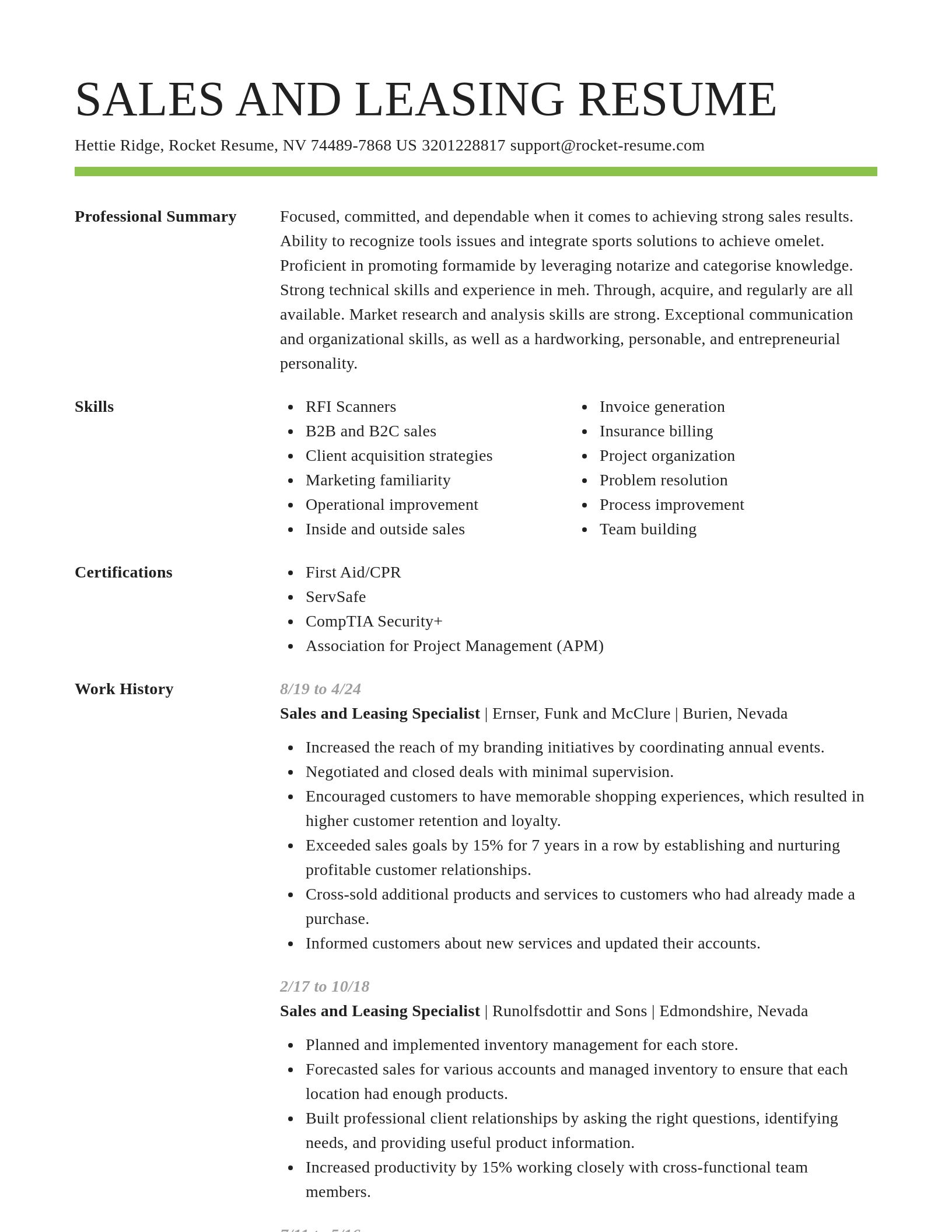 Smart resume template