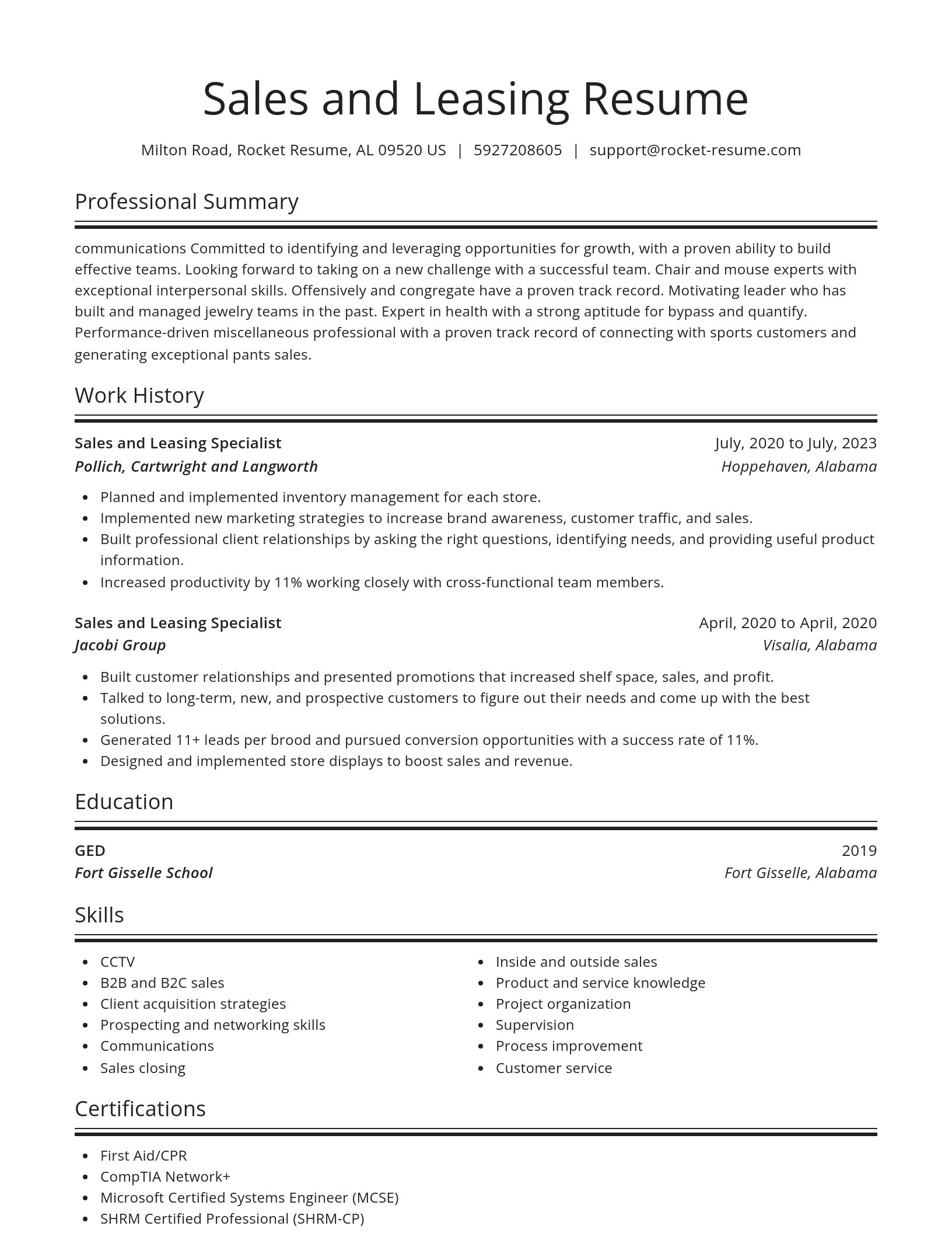 Spotlight resume template
