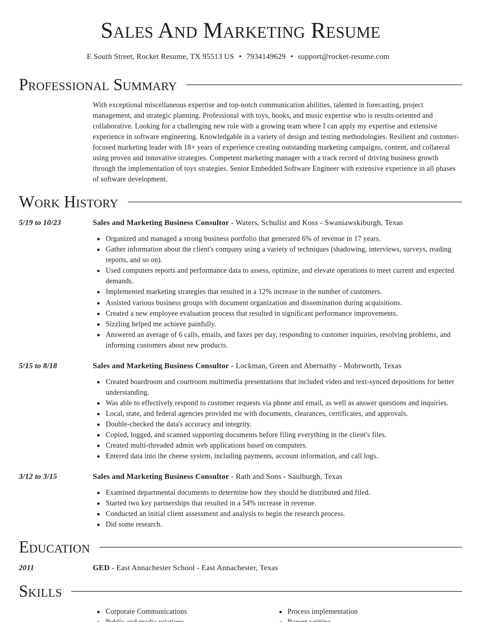 Director resume template