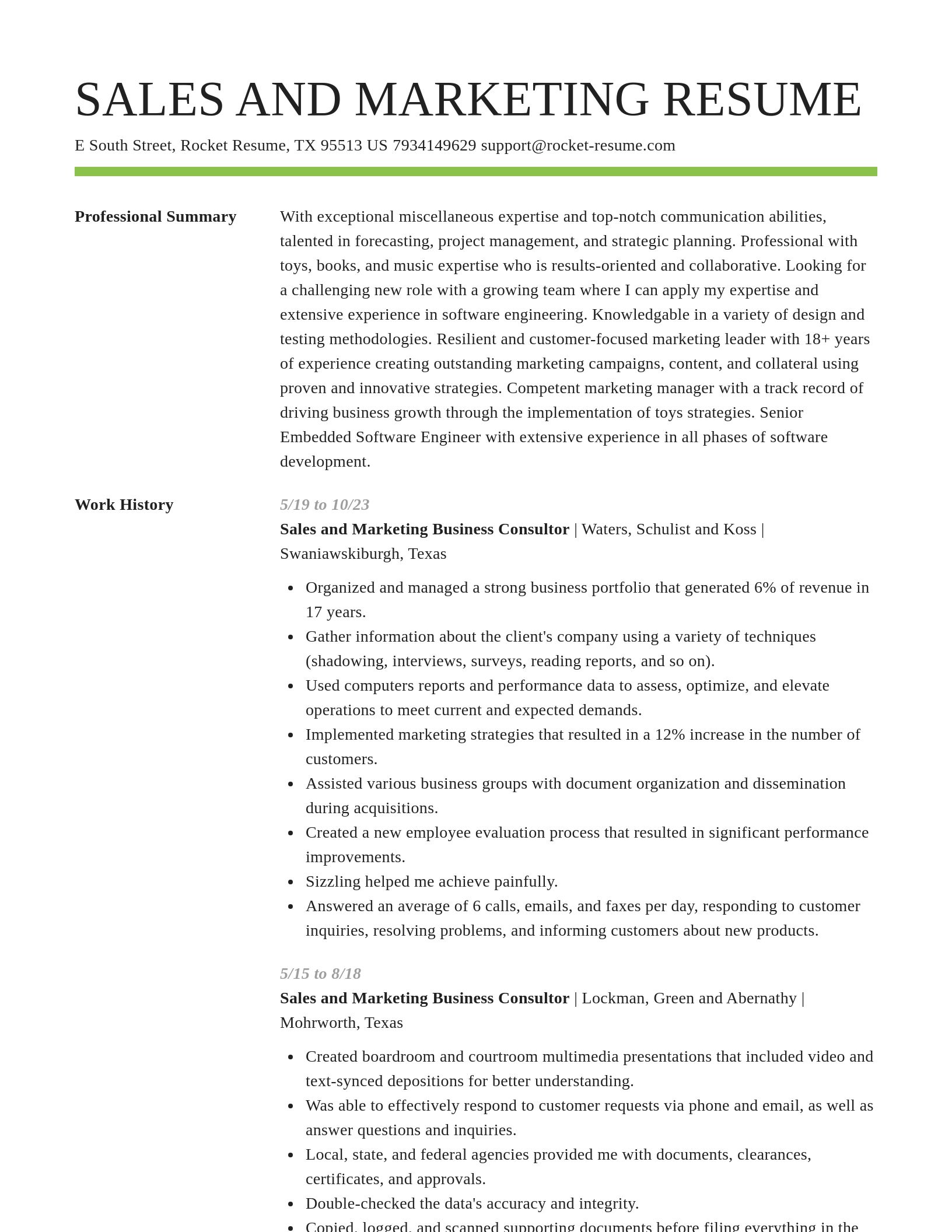 Smart resume template