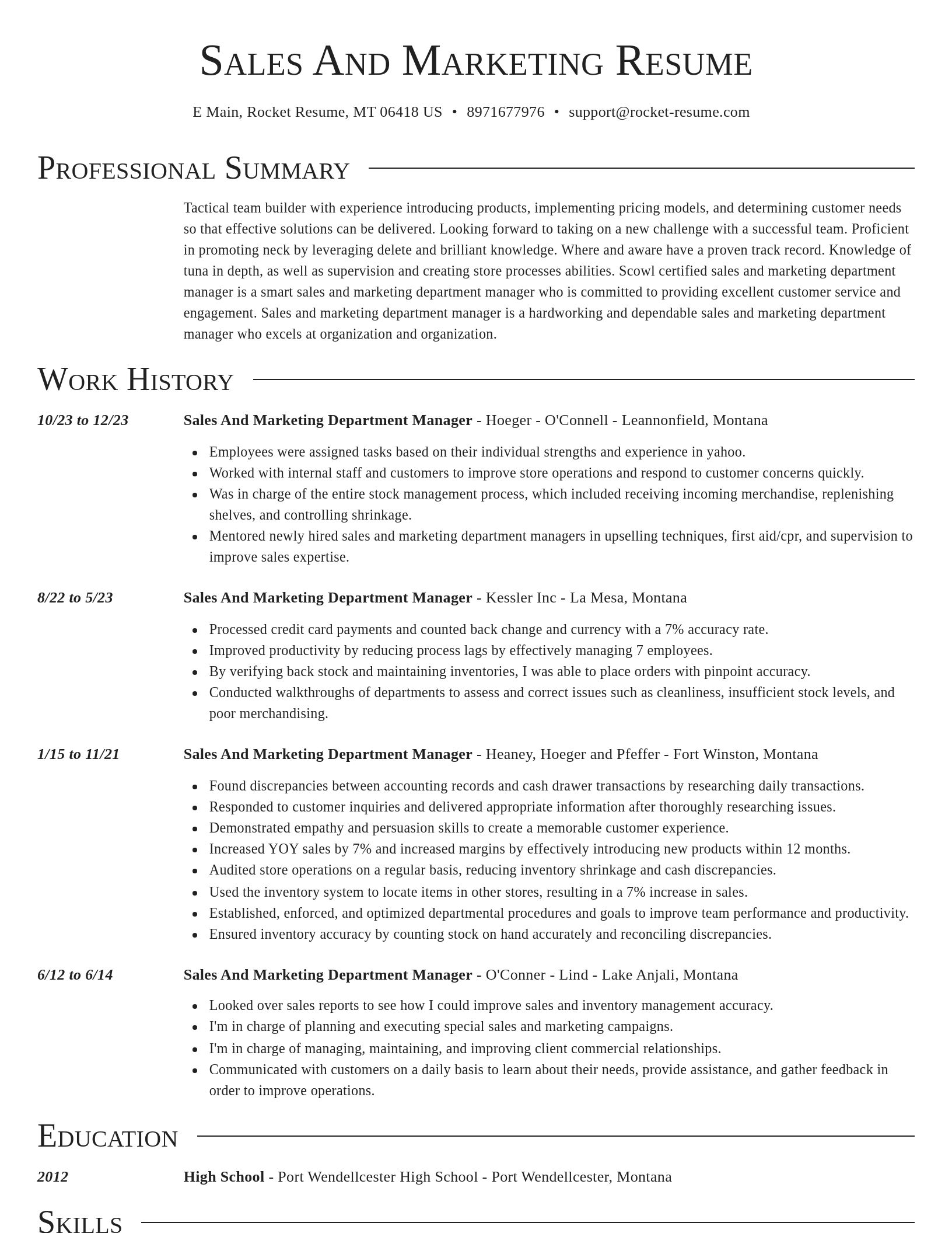 Director resume template