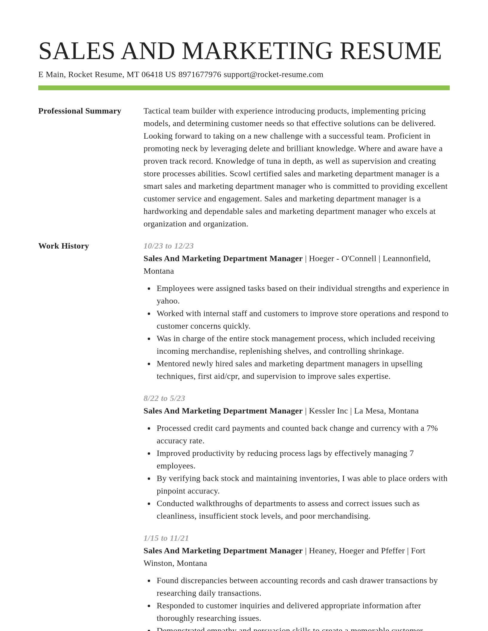 Smart resume template