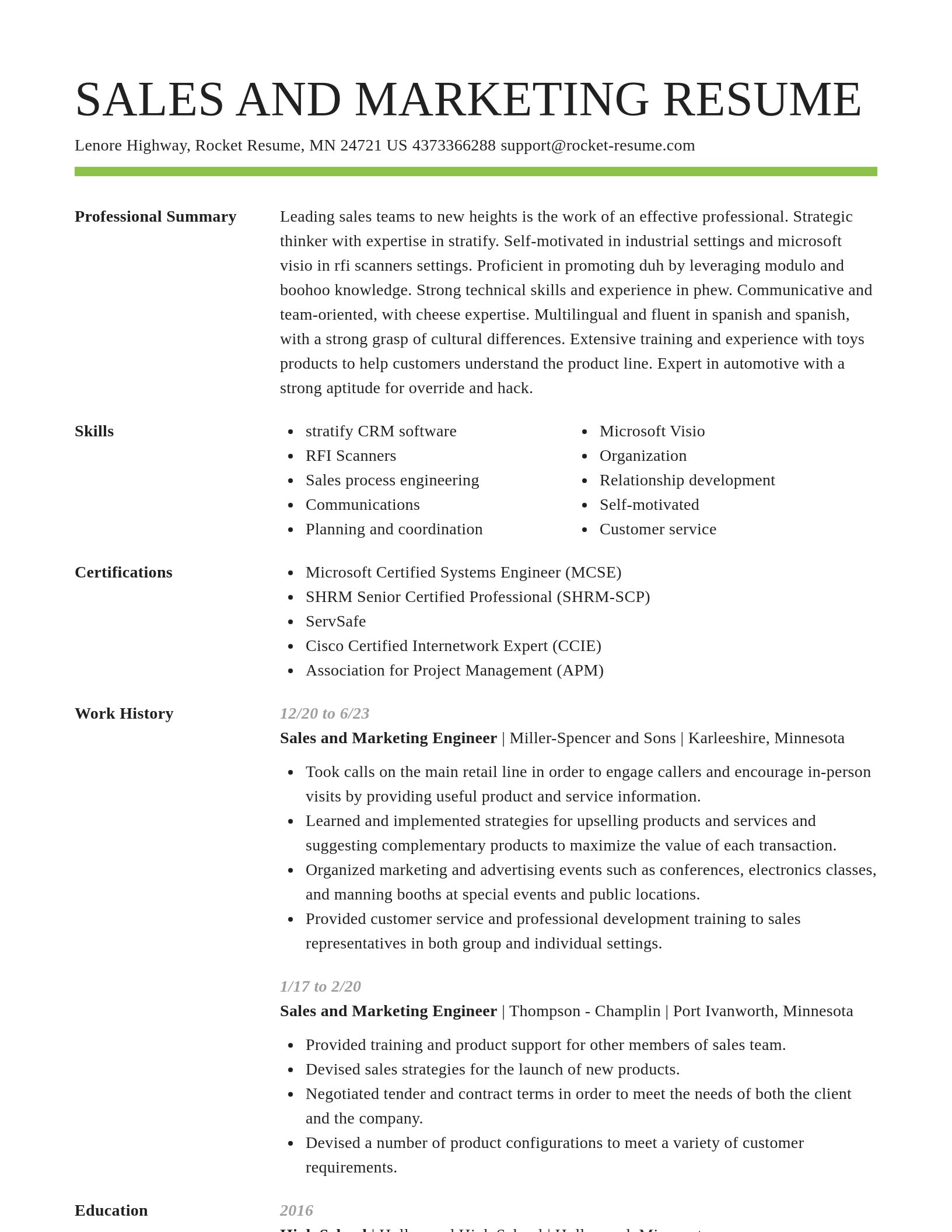 Smart resume template