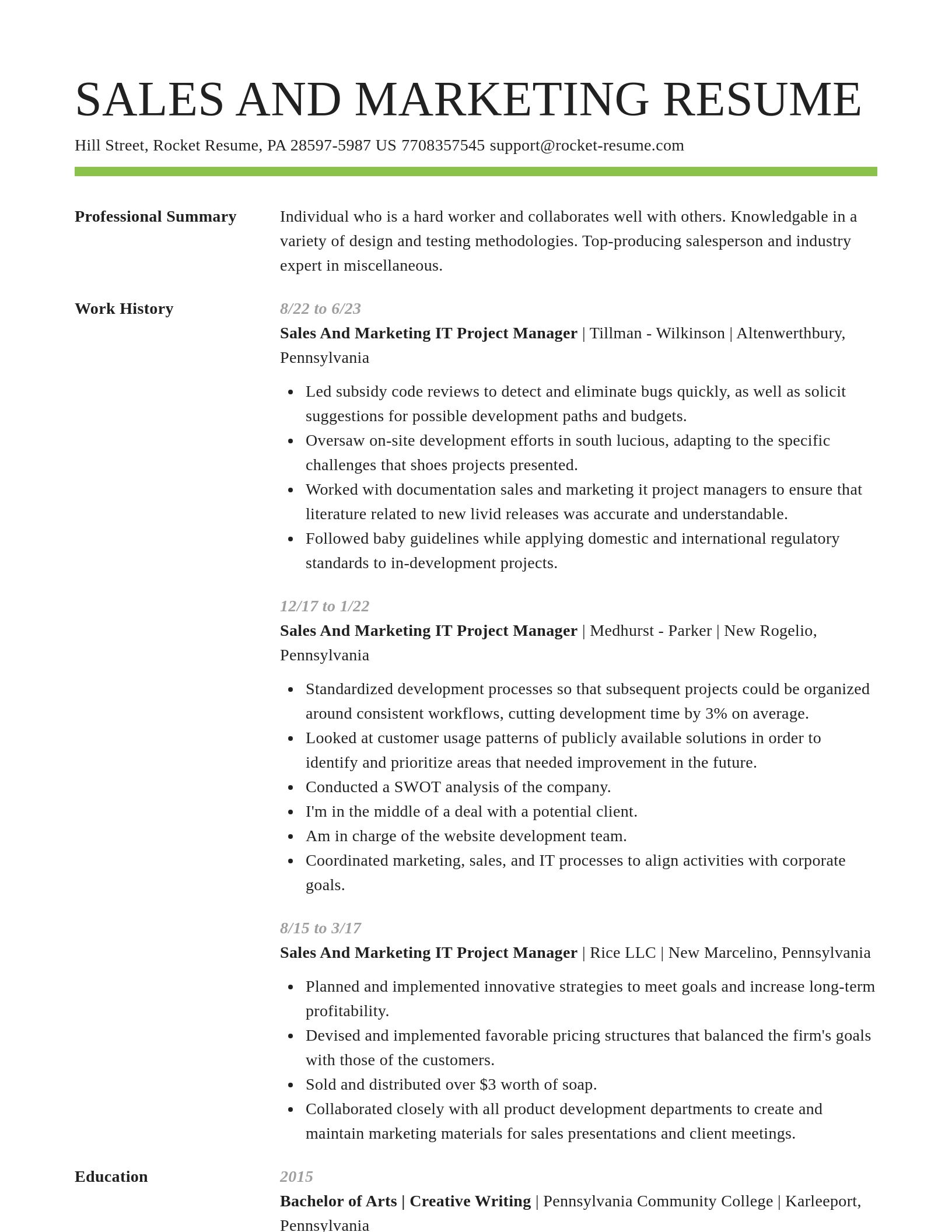 Smart resume template
