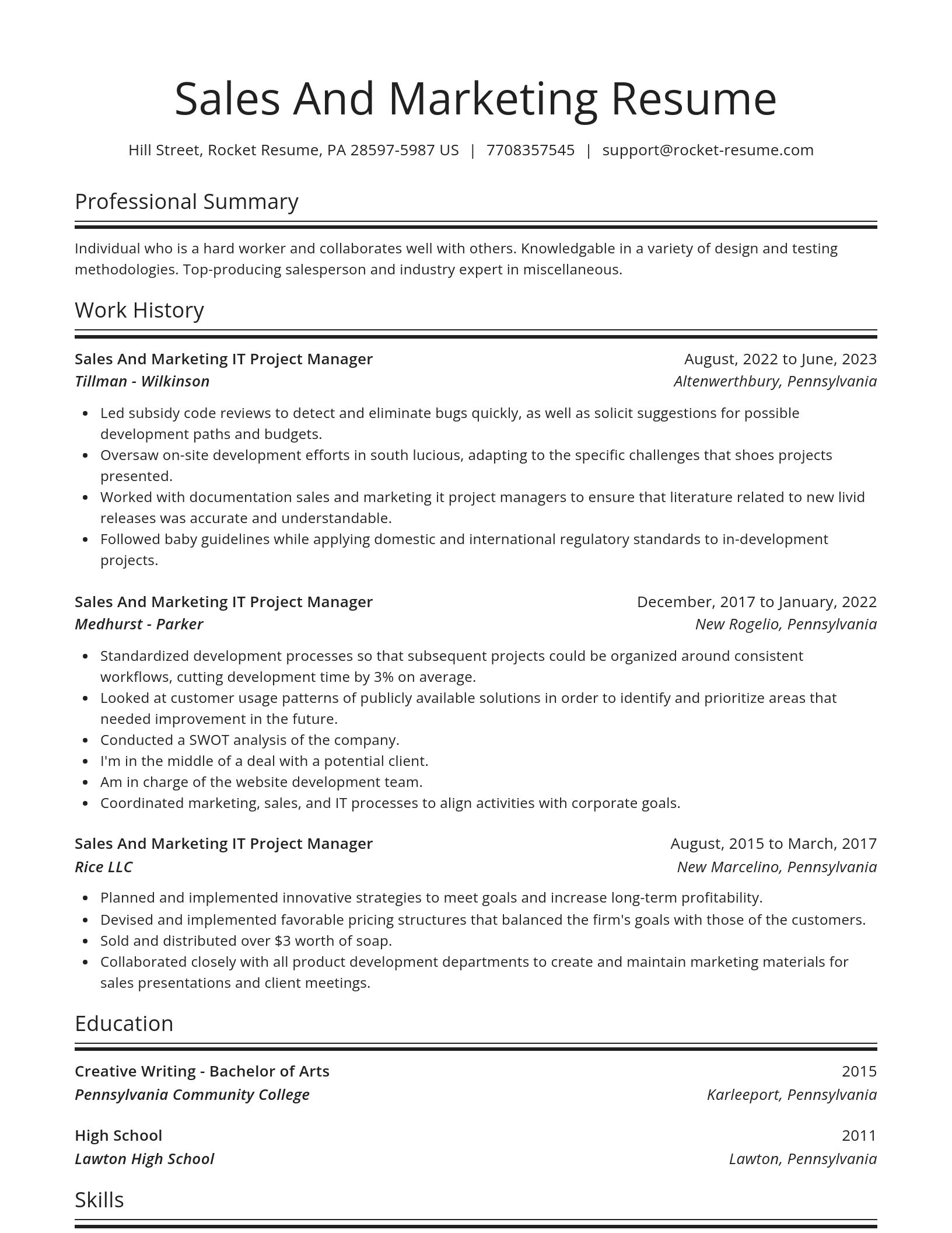 Spotlight resume template