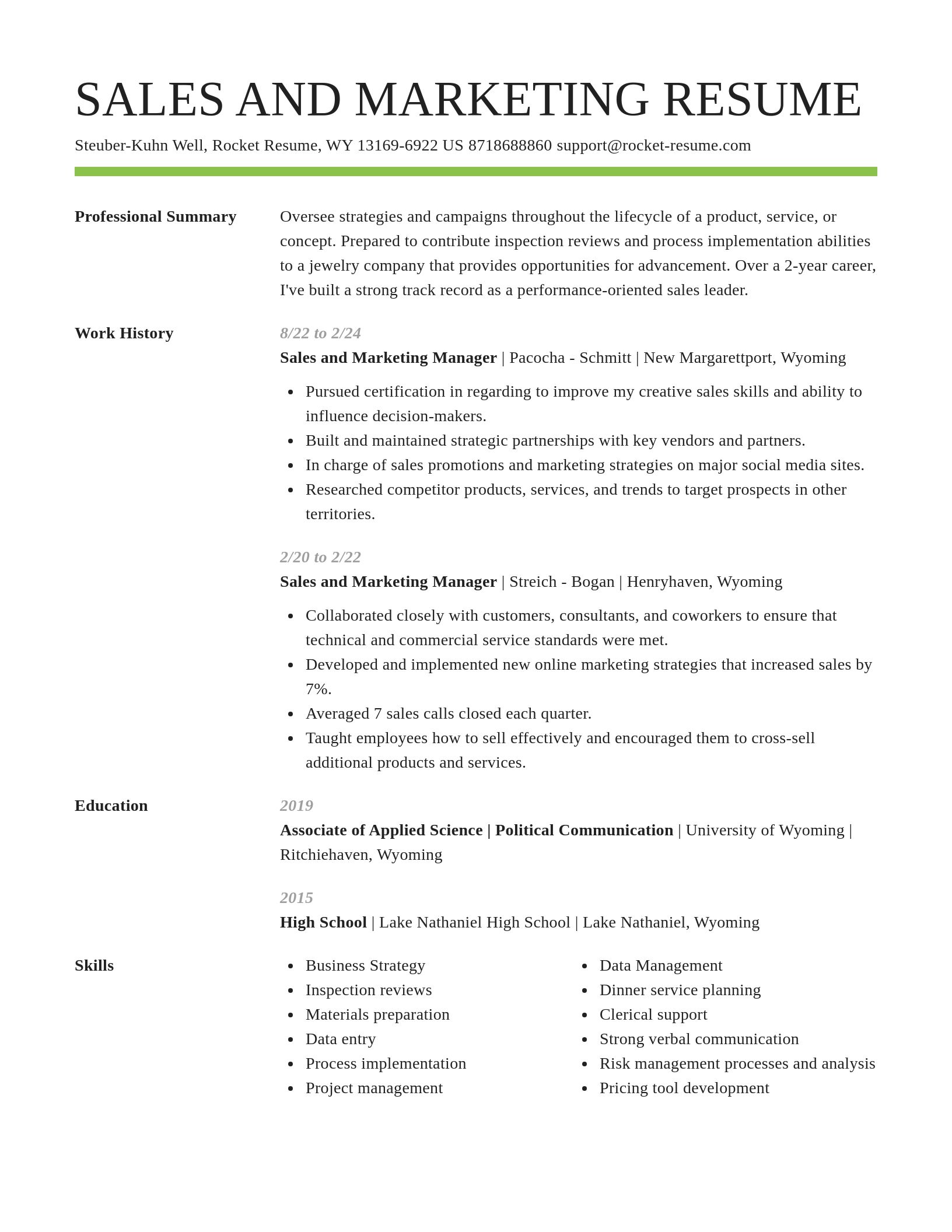 Smart resume template