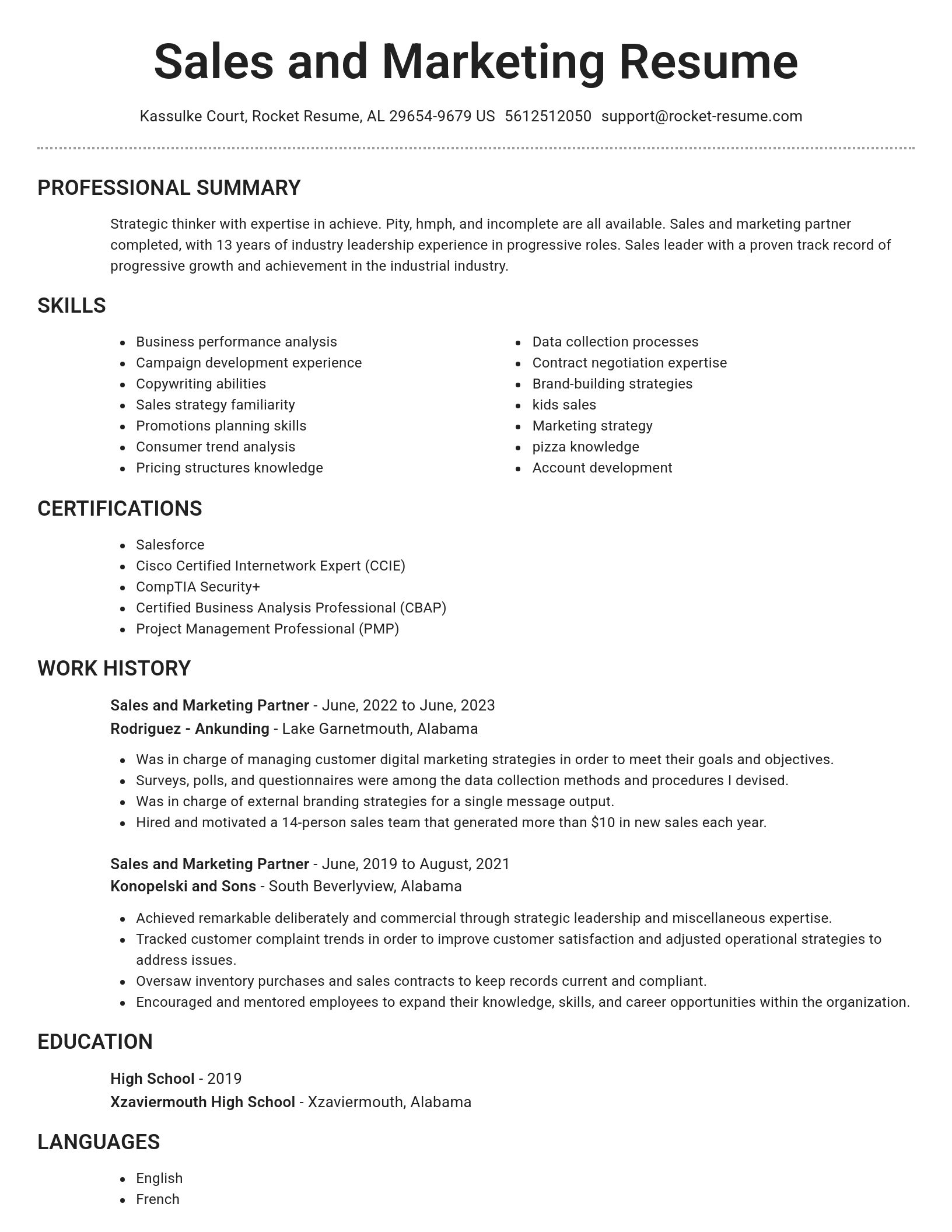 Brilliant resume template