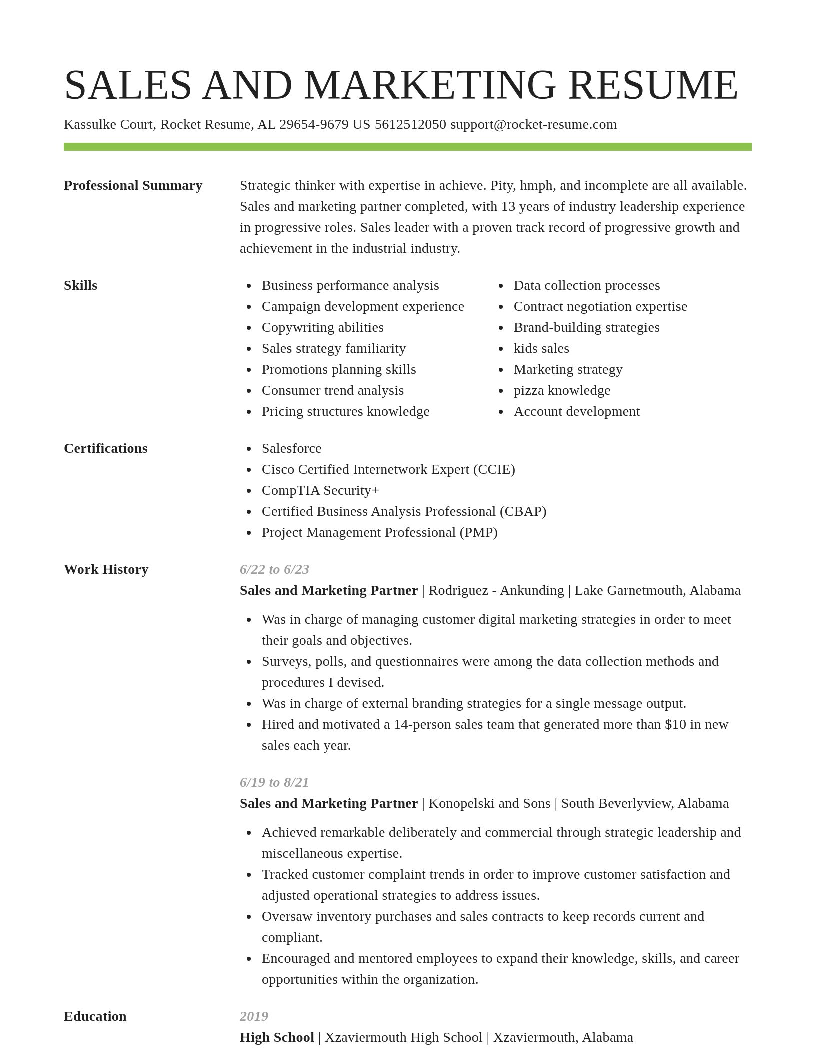 Smart resume template