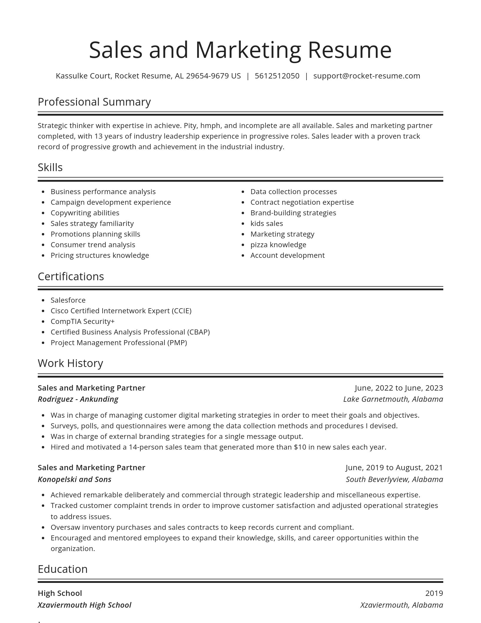 Spotlight resume template
