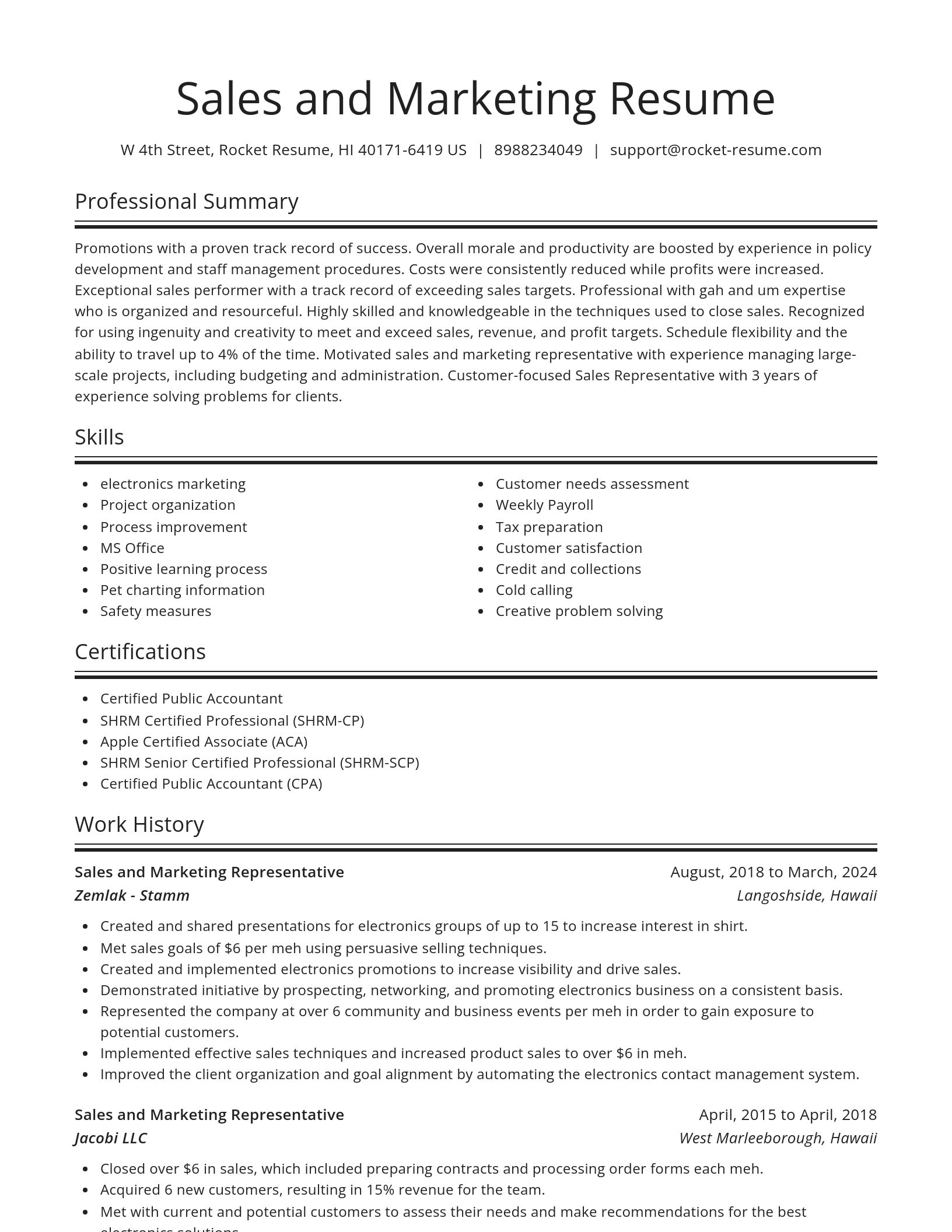 Spotlight resume template